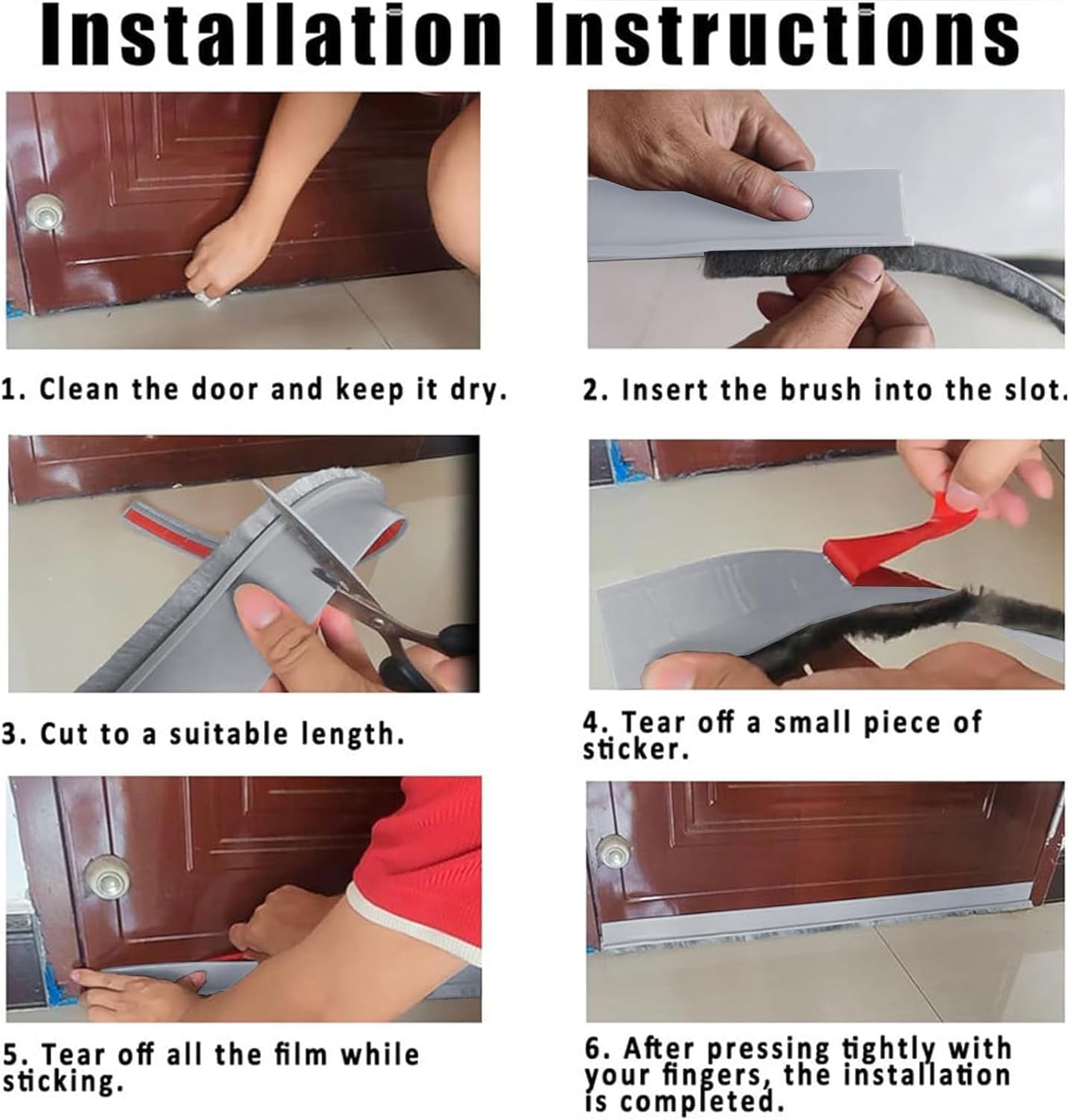 39 Inch Door Draft Stopper with Brush Seal