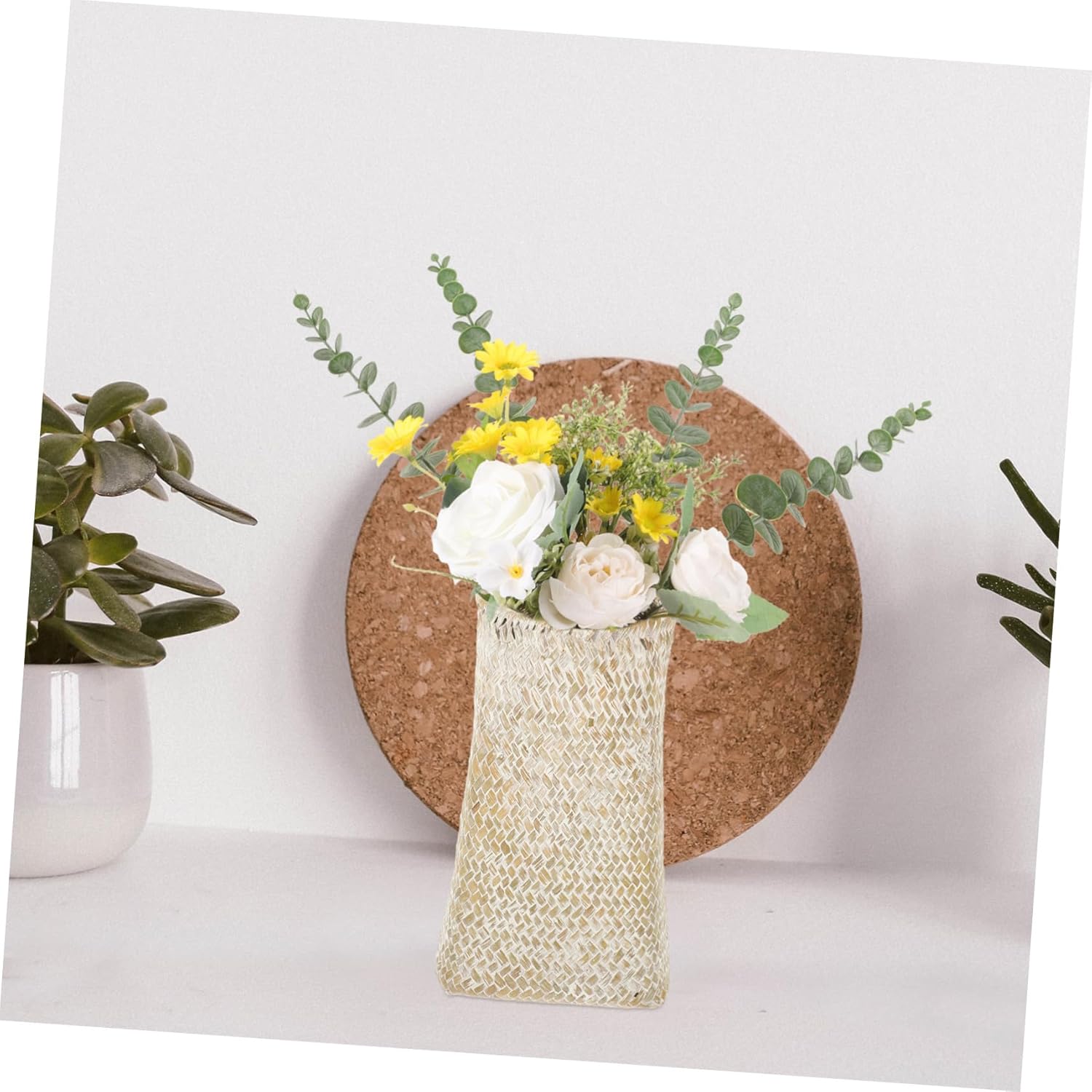 VICASKY Seagrass Woven Flower Vase for Home Decor