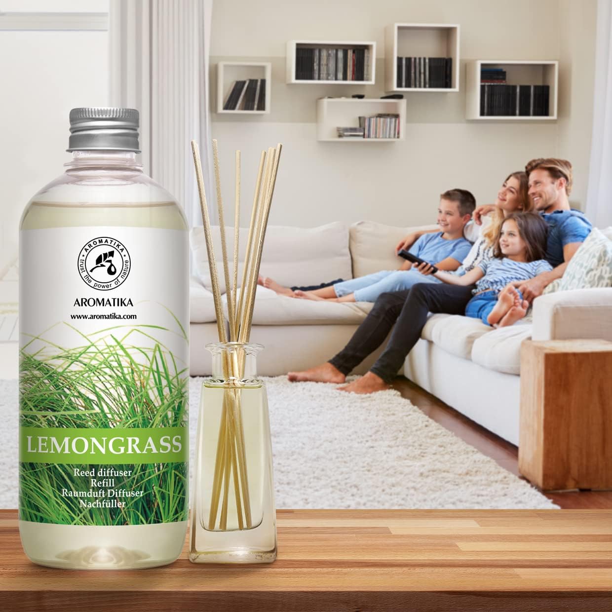 Lemongrass Reed Diffuser Refill - 2 x 17 Fl Oz Fresh Aroma