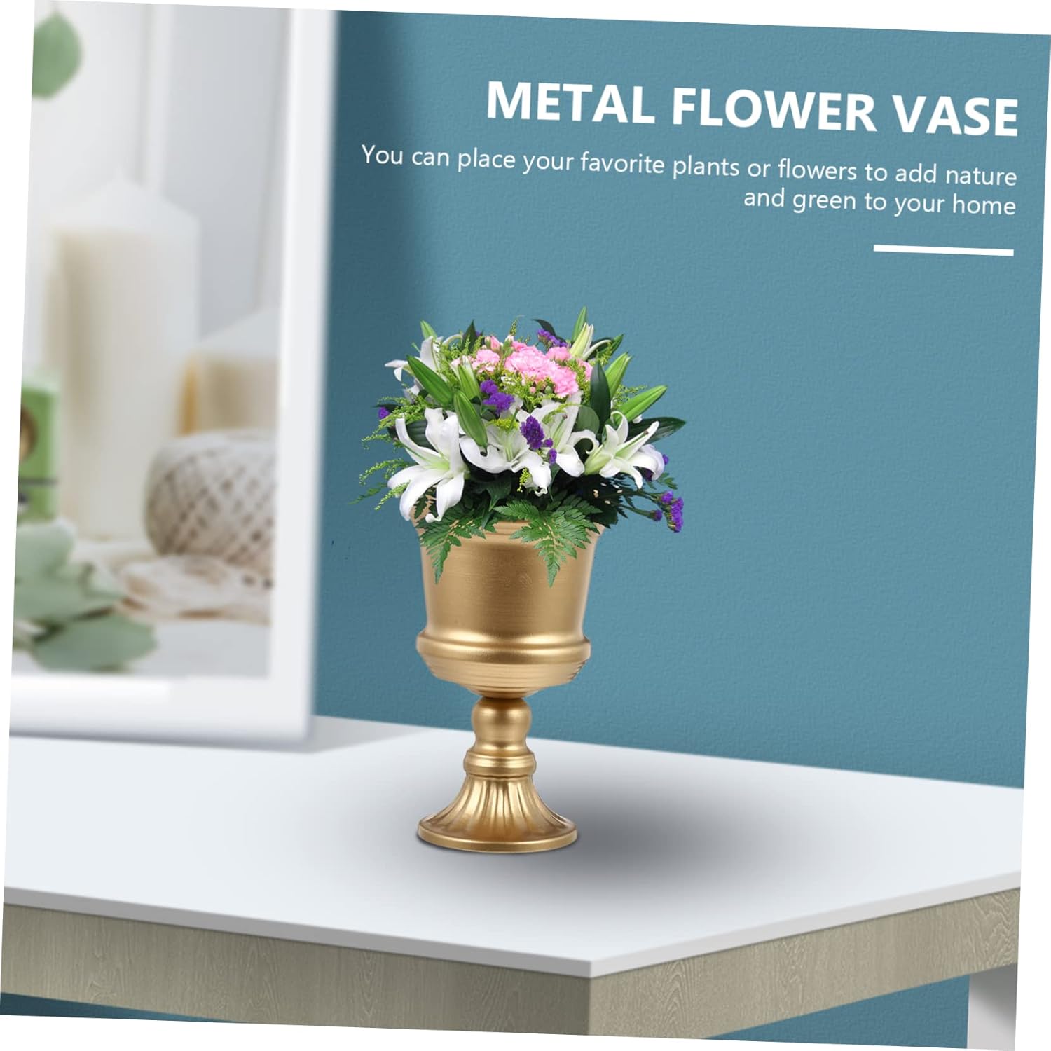 Elegant Gold Metal Flower Vase for Wedding Centerpiece