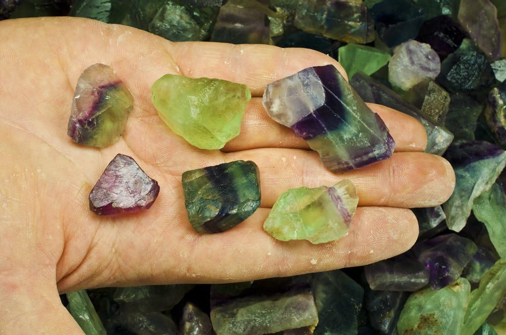 Fantasia 3 Lbs Premium Rainbow Fluorite Rough Stones