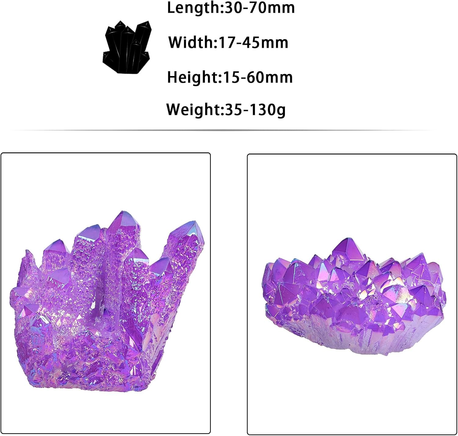 SUNYIK Purple Titanium Coated Crystal Cluster Sphere