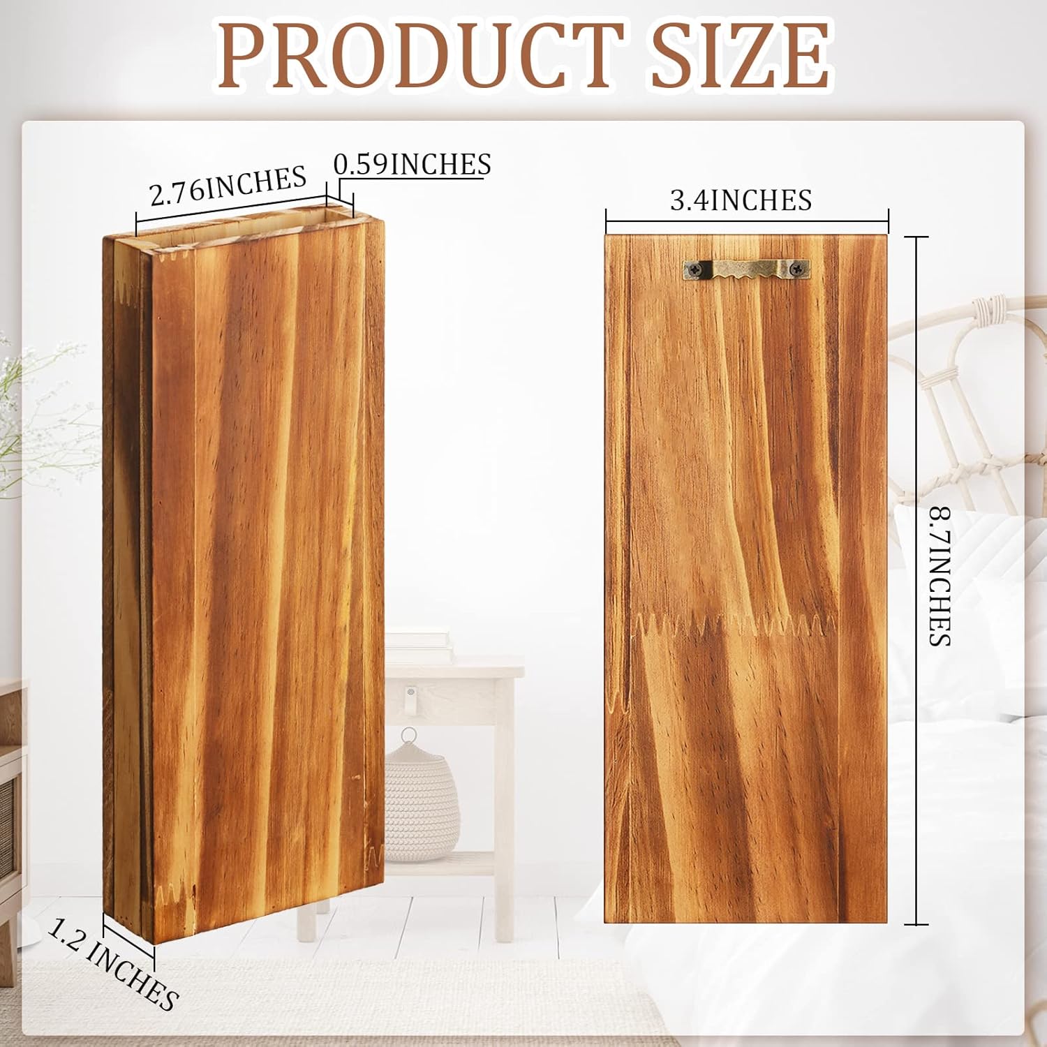 Nuanchu 6-Pack Wood Wall Planters for Dried Flowers and Artificial Plants