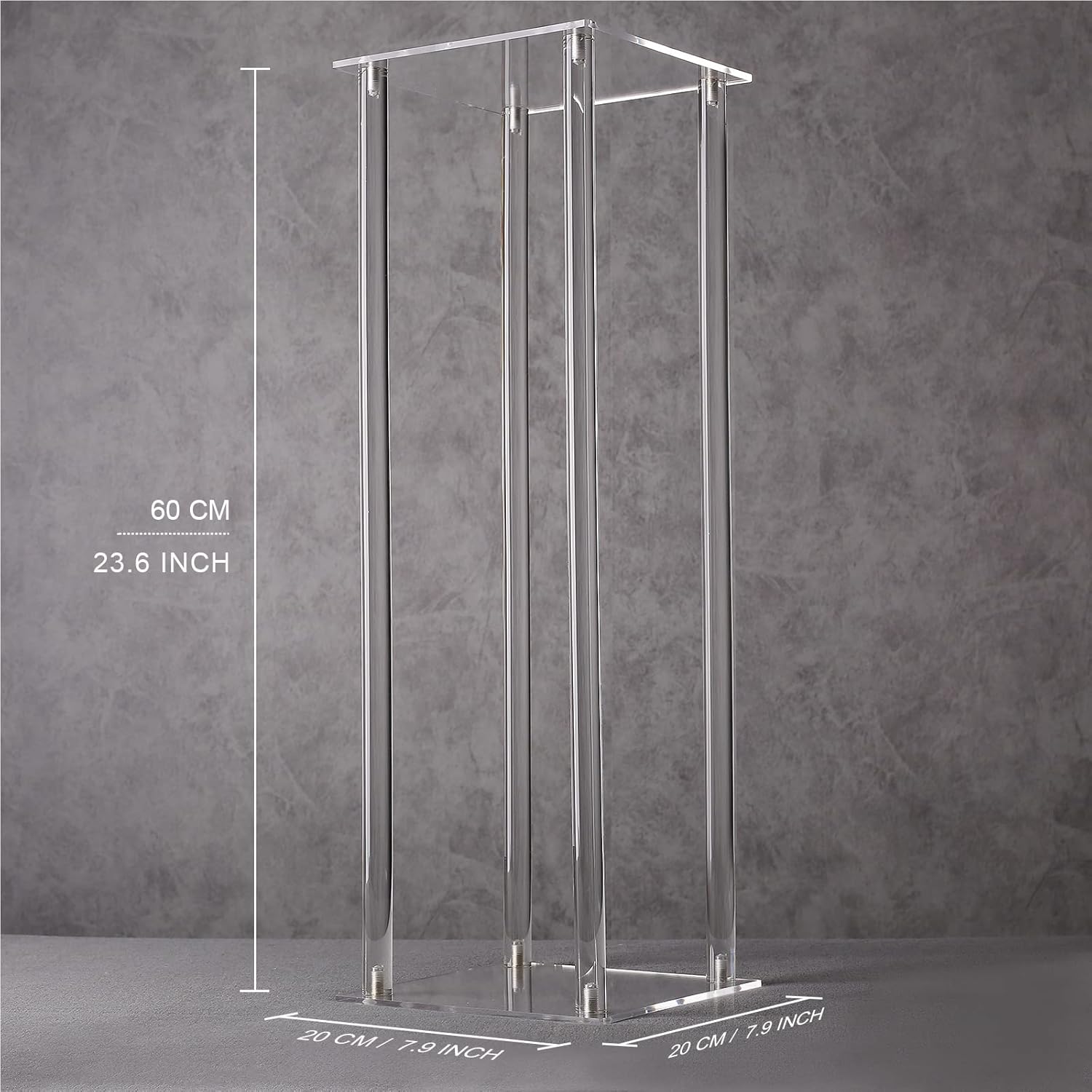 YALLOVE Acrylic Flower Stand Set of 2 Clear Vases