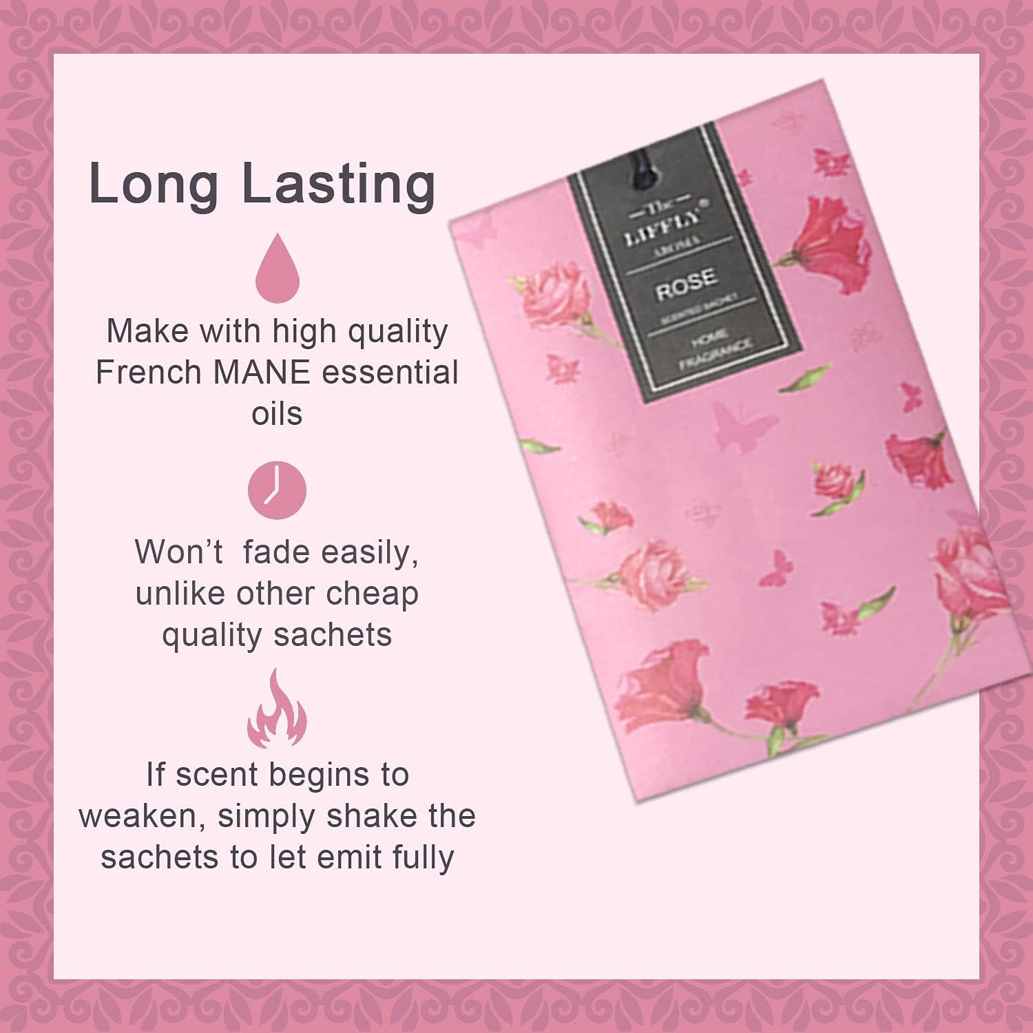 14 Packs Rose Scented Sachets for Drawers and Closets 1