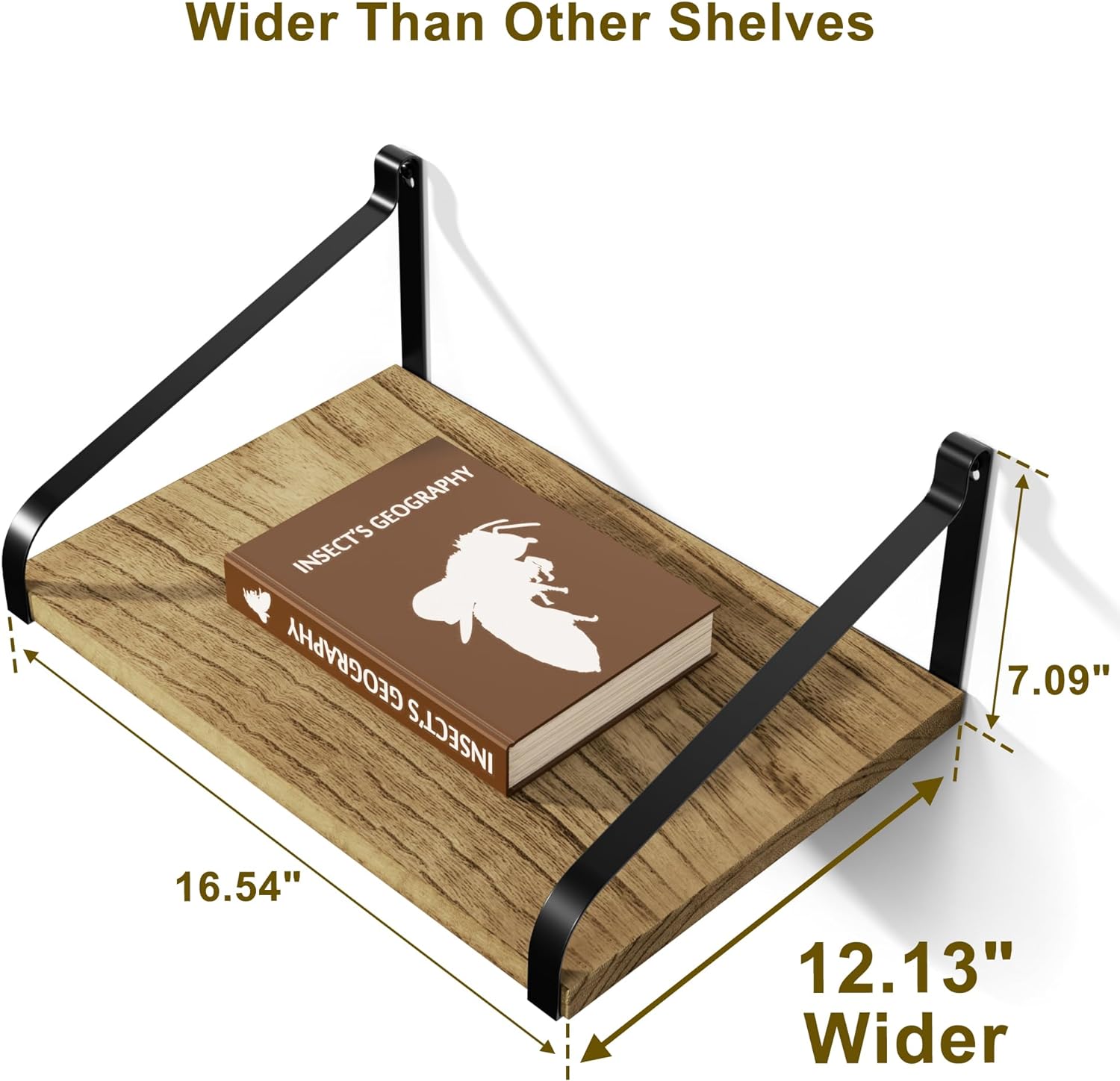 Love-KANKEI Floating Shelves Set of 2 Carbonized Black