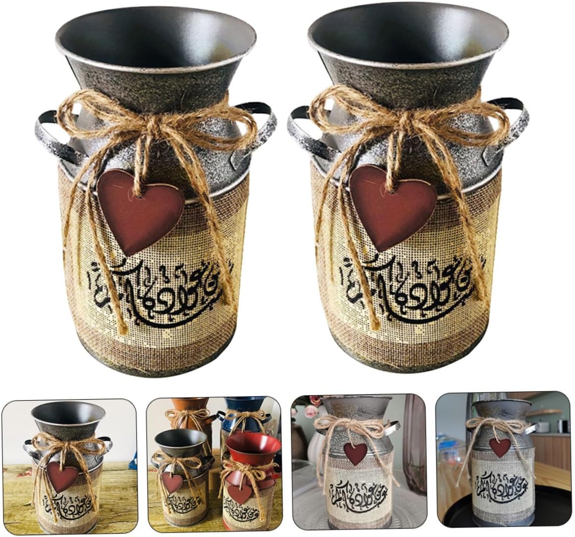 ERINGOGO 2pcs Vintage Flower Bucket Vase