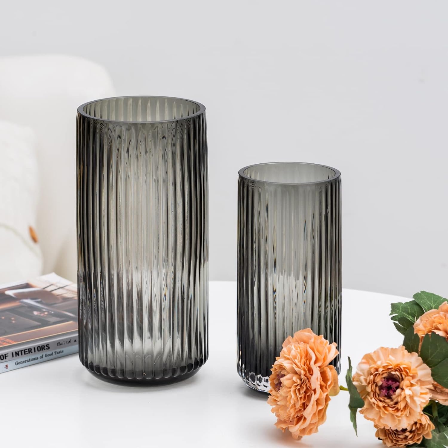 Vintage Striped Glass Flower Vase 95 Inch