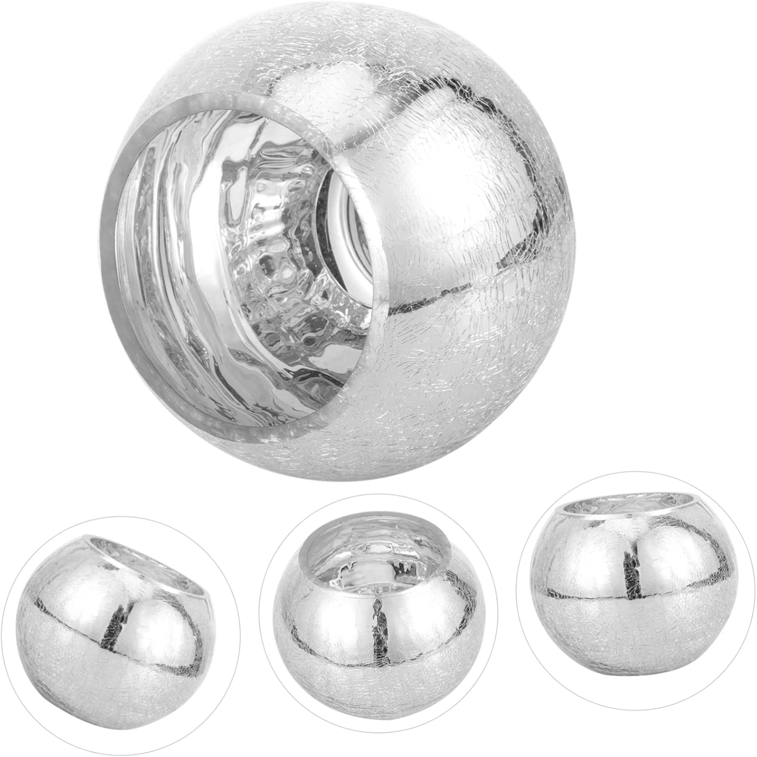 Happyyami European Style Silver Round Vase for Home Decor