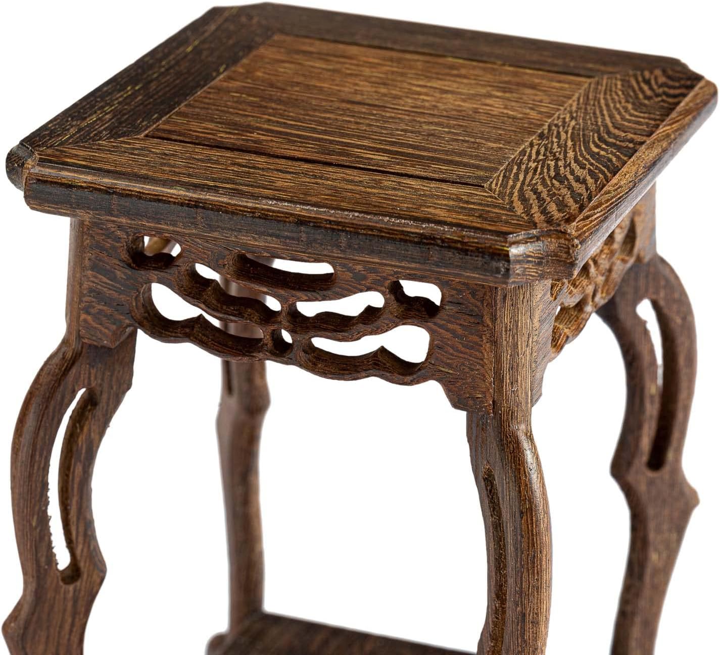 THY COLLECTIBLES Rosewood Oriental Vase Stand for Plants and Small Vases