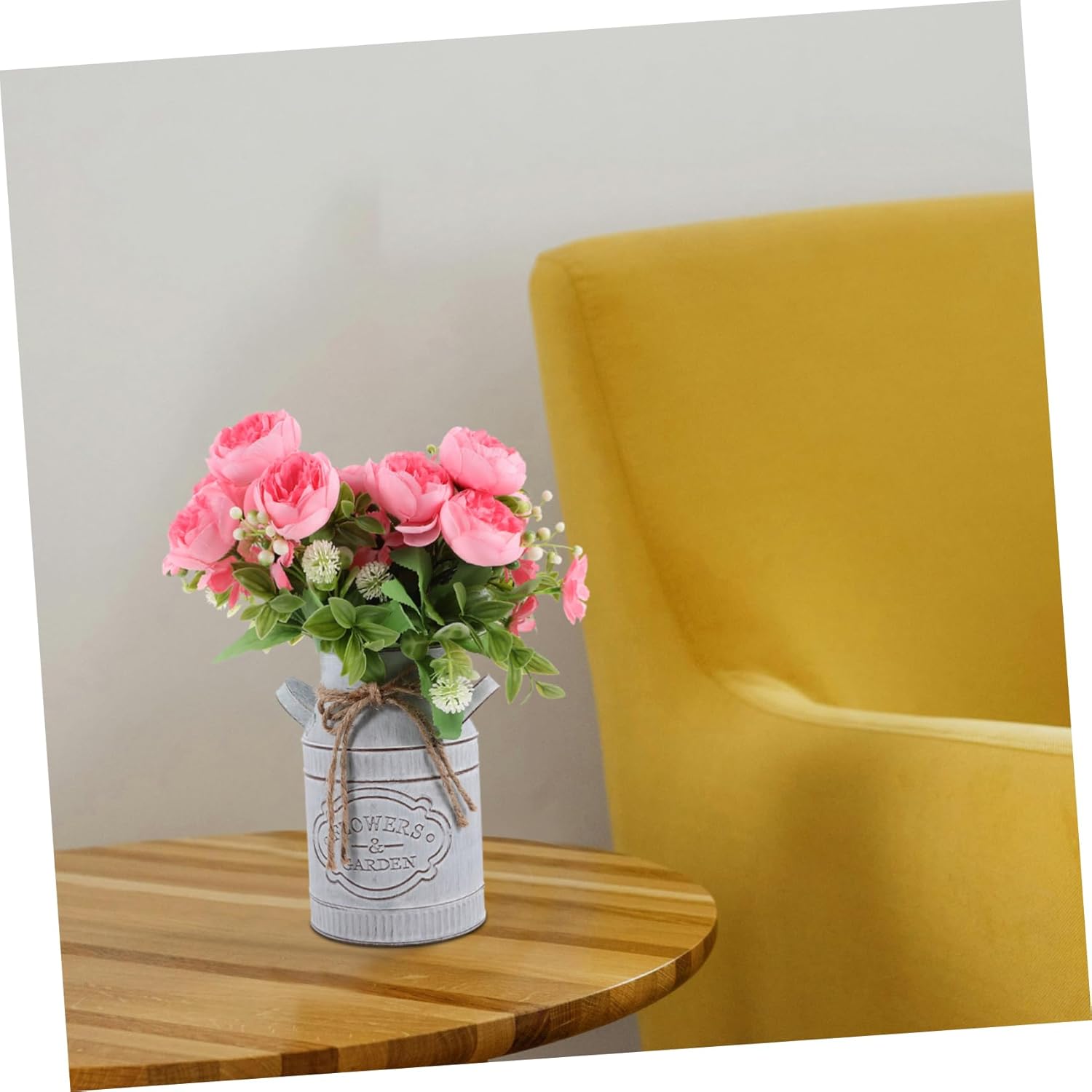 Rustic Galvanized Milk Can Vase for Home Decor