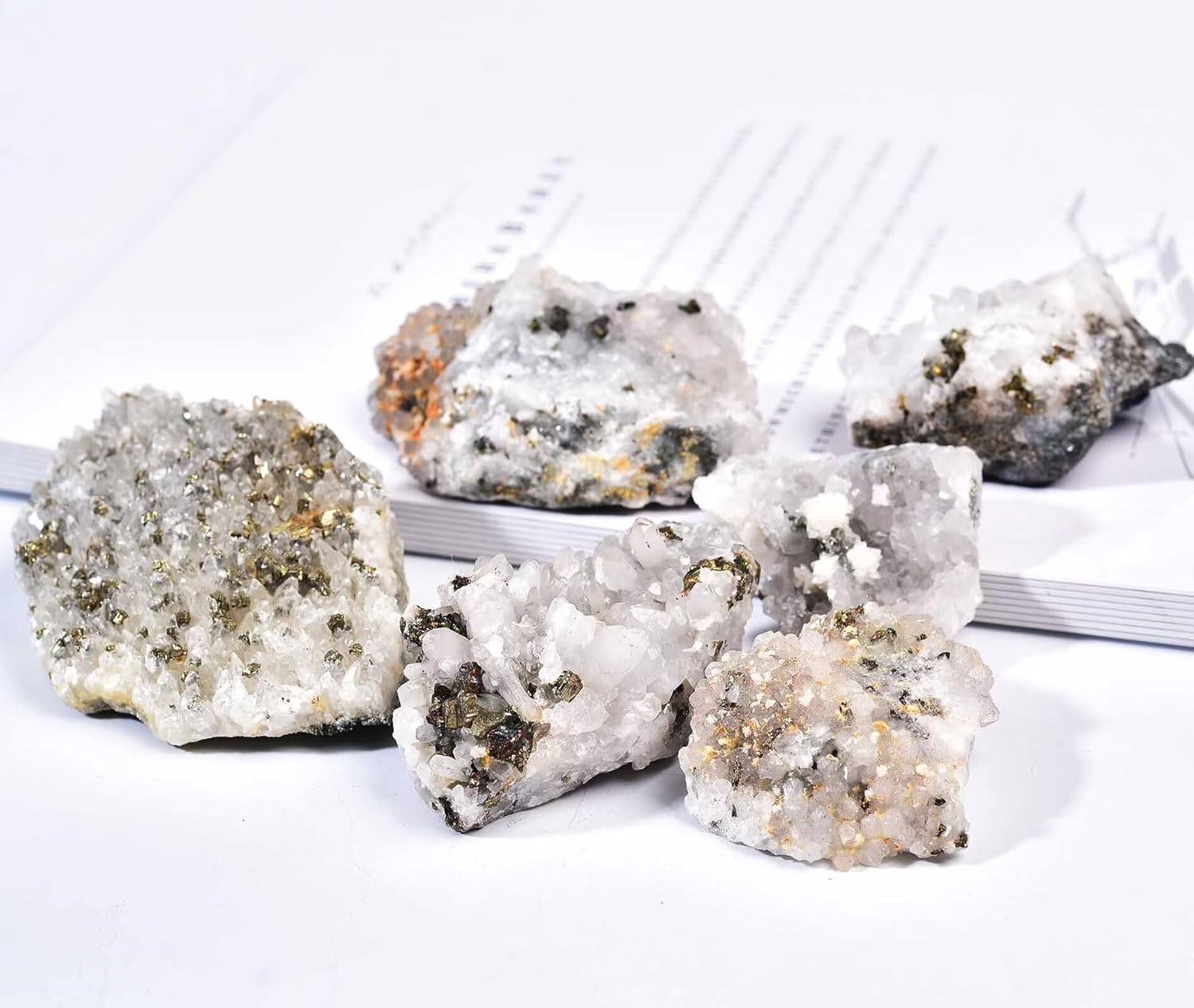 VIZYTOU Natural Chalcopyrite and White Crystal Stone Set 10 LBS