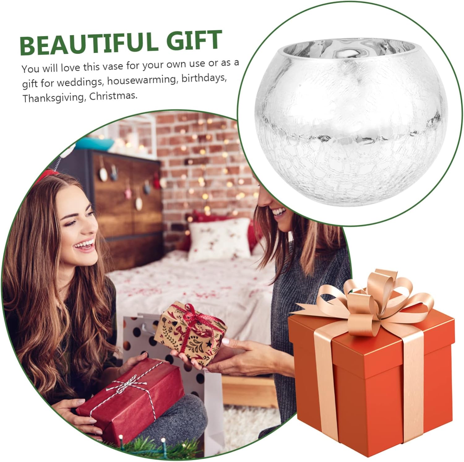 Wakauto European Style Silver Flower Vase for Centerpieces