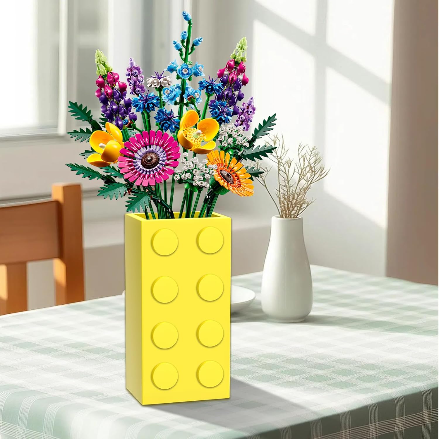 Lego Flower Vase - Yellow for Display and Decoration