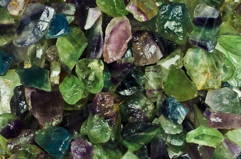 Fantasia 1 lb Rainbow Fluorite Rough Stones