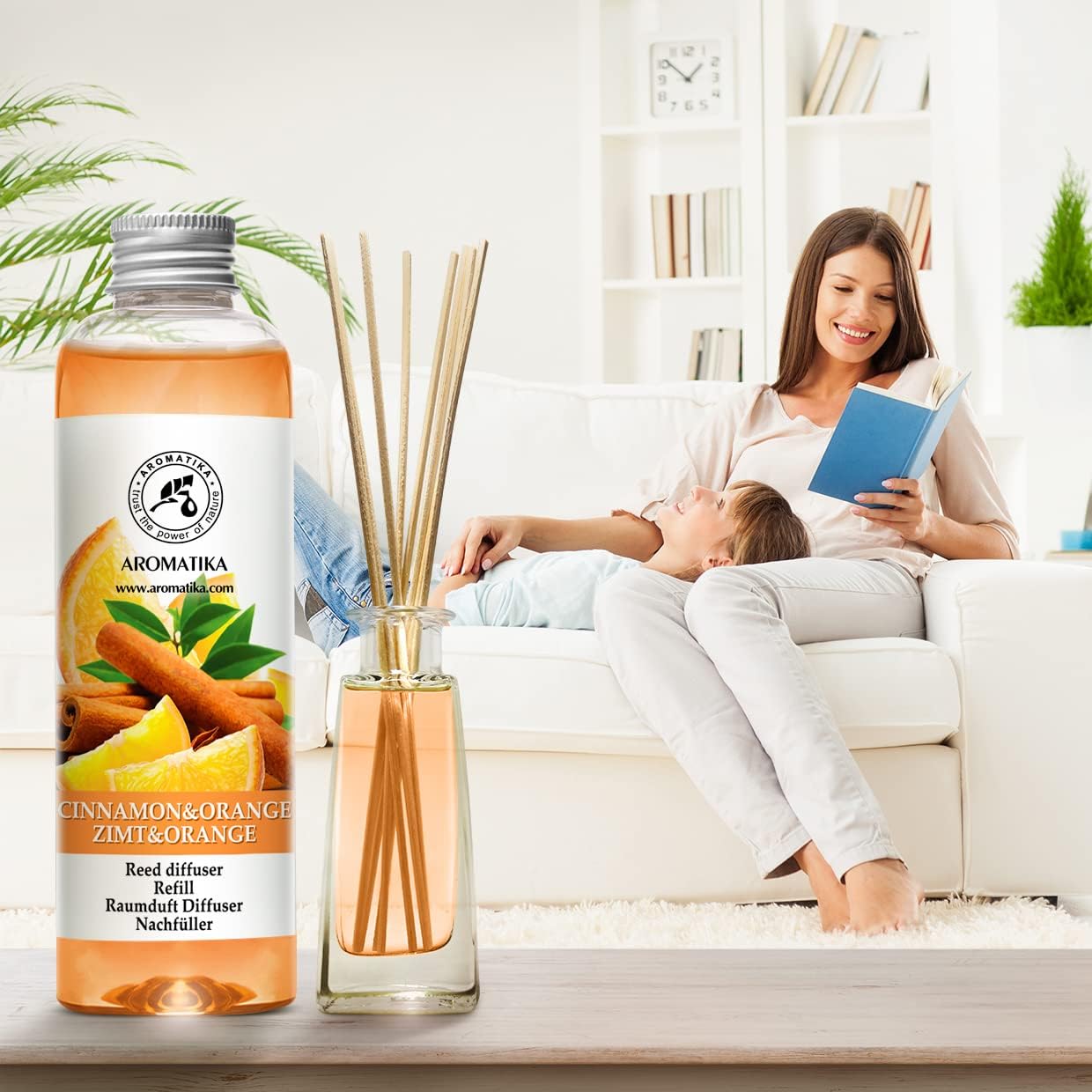 Cinnamon Orange Diffuser Refill 68 Fl Oz for Relaxation and Holiday Cheer