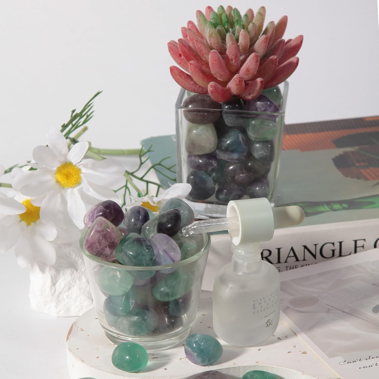 SUNYIK Tumbled Polished Stones Natural Rock Crystal for Tumbling and Feng Shui