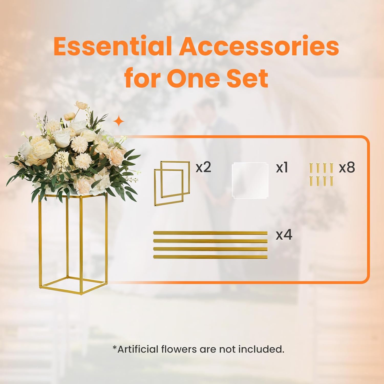 YALLOVE 2 Pack 1575 Inch Gold Wedding Flower Stand