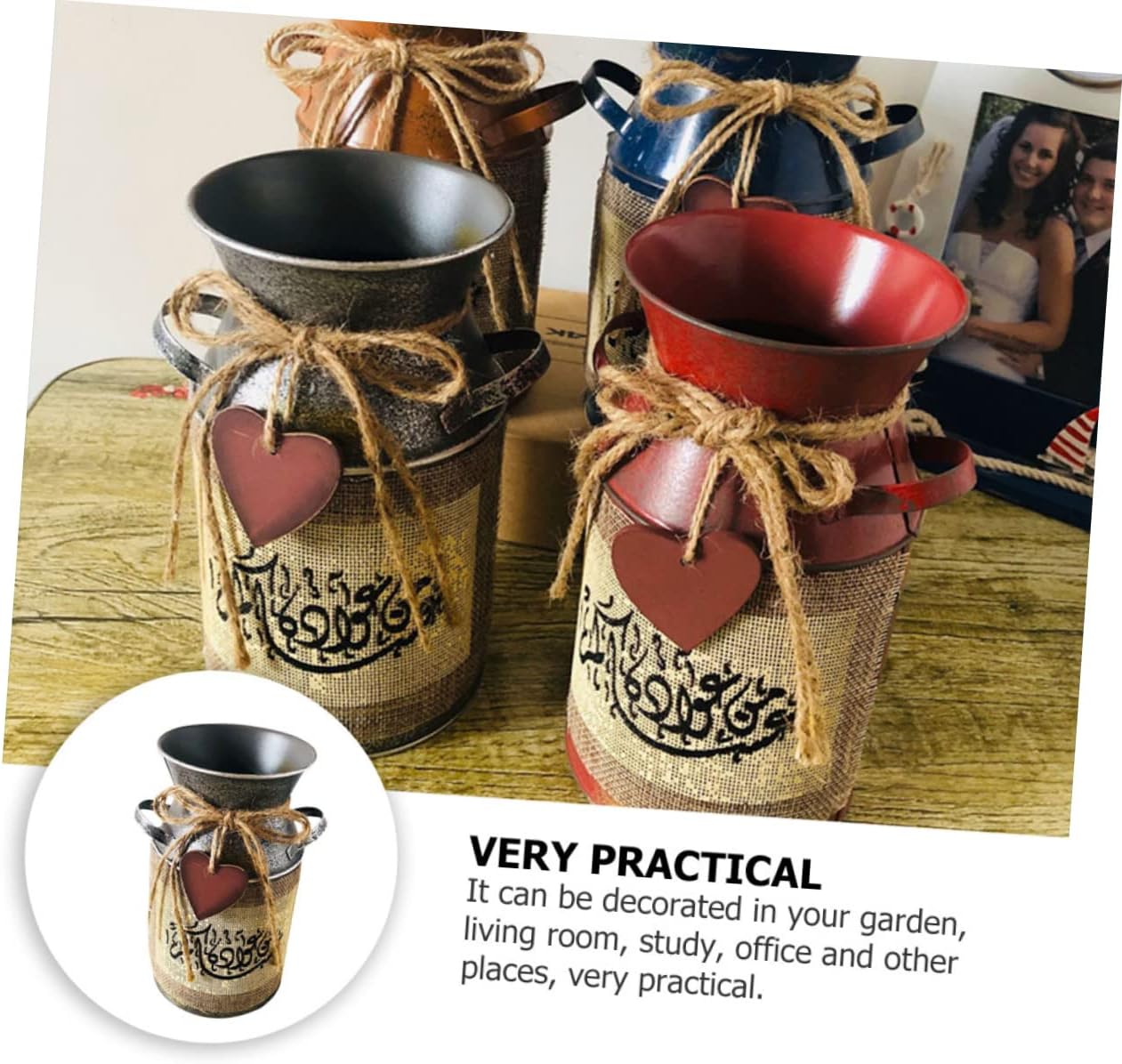 ERINGOGO 2pcs Vintage Flower Bucket Vase