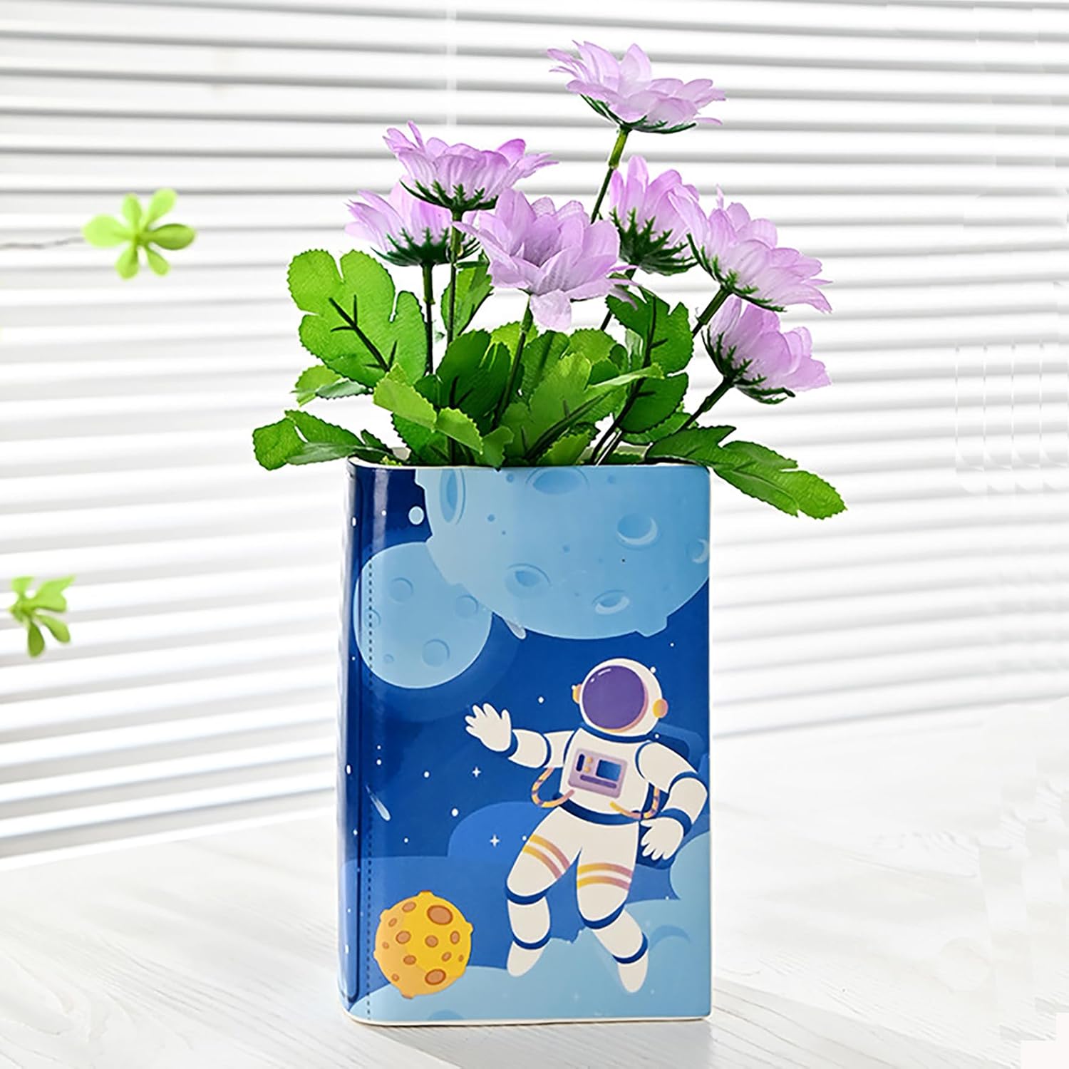 Ceramic Book Shaped Vase for Book Lovers Decor Gift