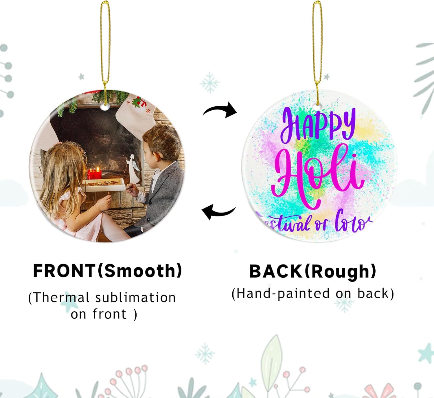 Sublimation Round Ornament Blanks 25Pcs for Heat Press Printing