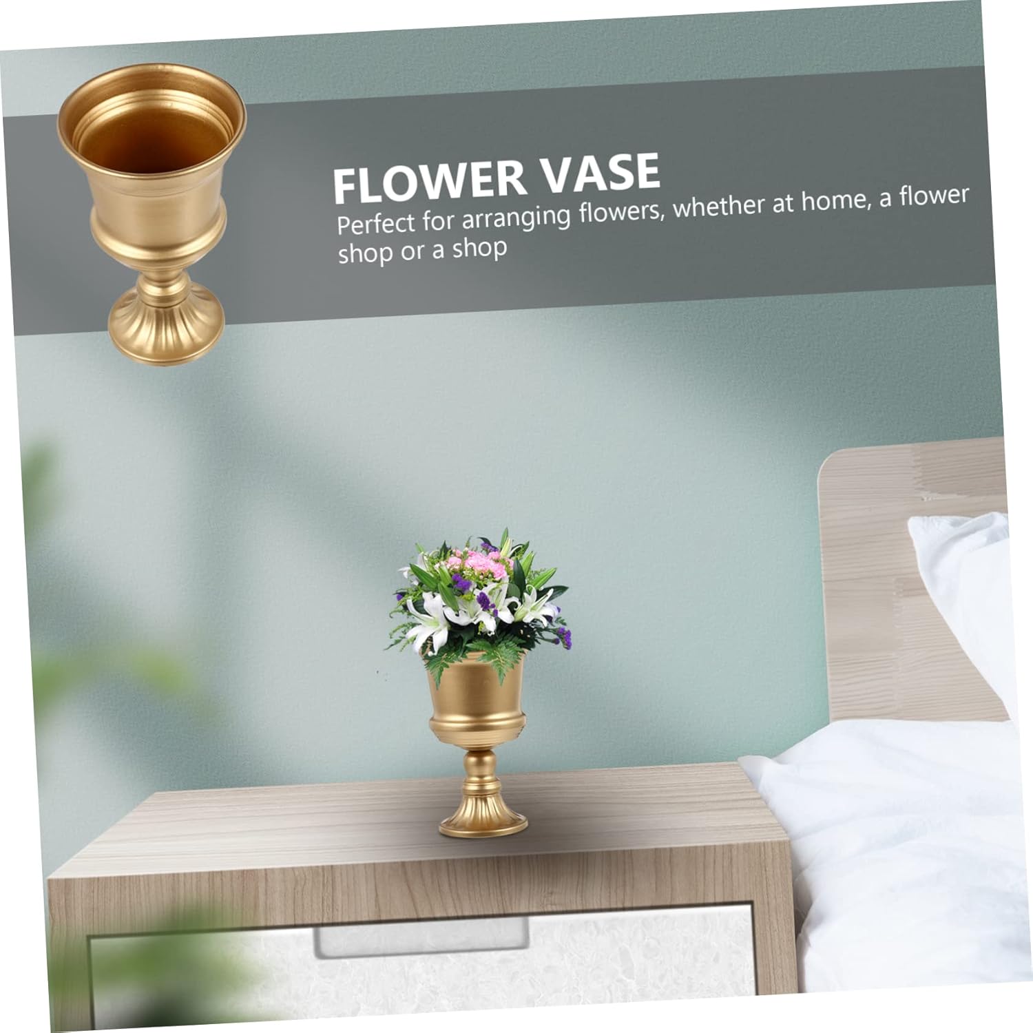 Metal Flower Vase for Tabletop and Home Decor
