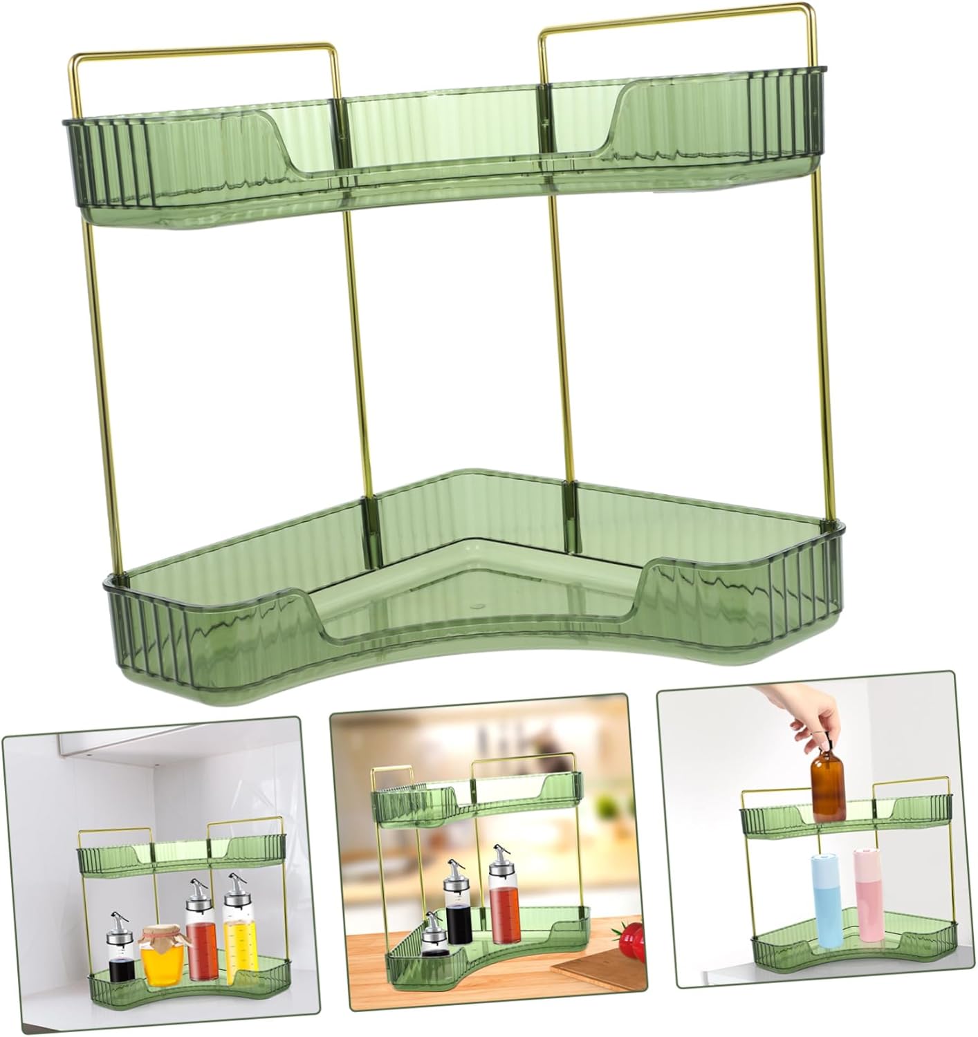 Vaguelly Countertop Vanity Tray Triangle Storage Rack