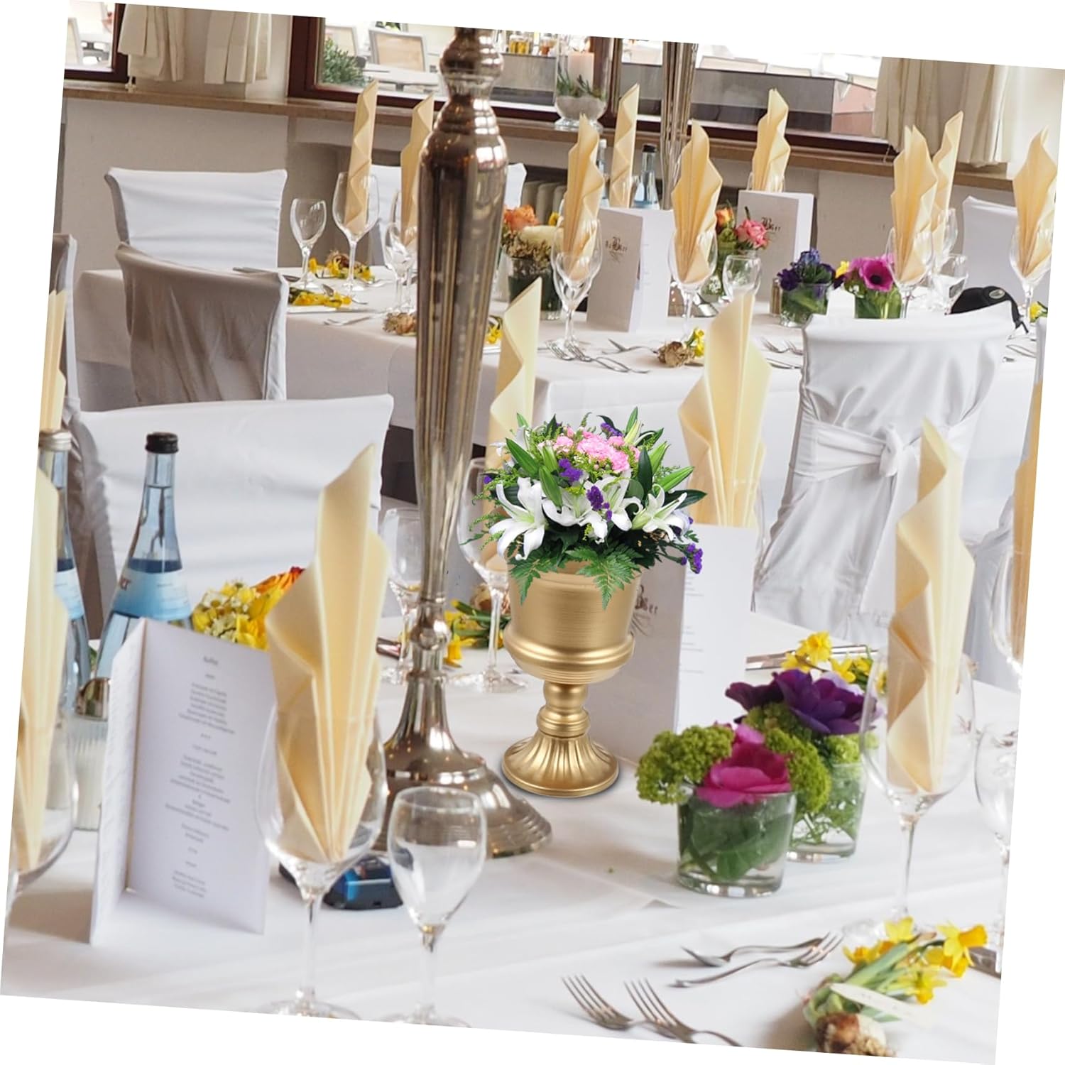 Metal Flower Vase for Tabletop and Home Decor