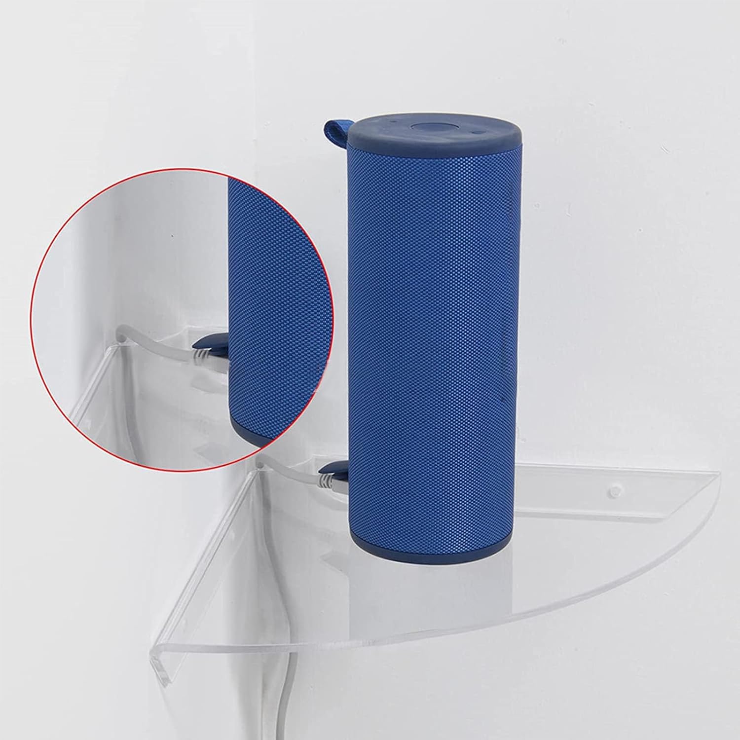TOPINCN Corner Wall Shelf with Cable Raceway
