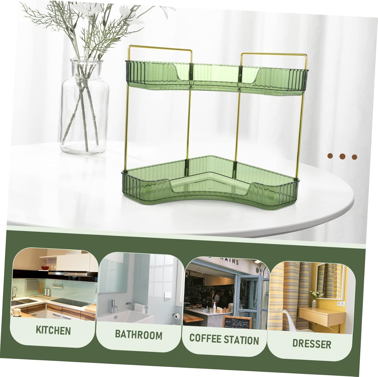 Funomocya Corner Makeup Organizer Shelf for Kitchen and Bathroom
