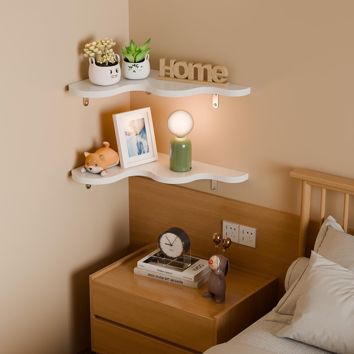 Ecowillon Cute Cloud Corner Shelves Set of 2