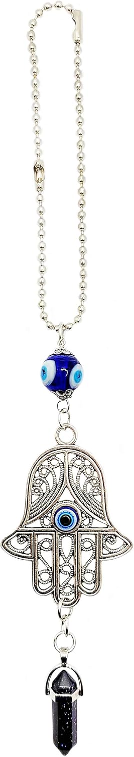 LUCKBOOSTIUM Hamsa Protection Amulet - Evil Eye Car Hanging Ornament