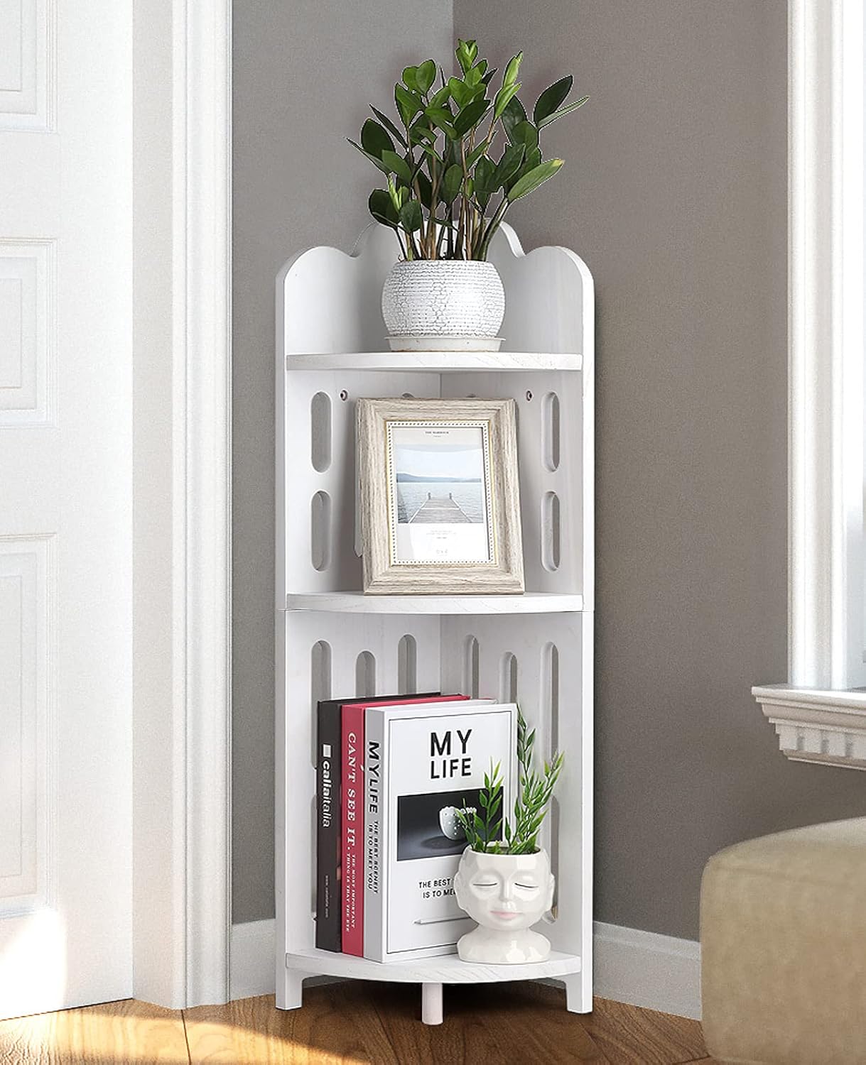 Meangood 3 Tier Bathroom Corner Shelf Stand