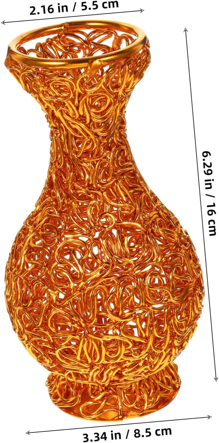Aluminum Wire Dried Flower Vase for Home Decor