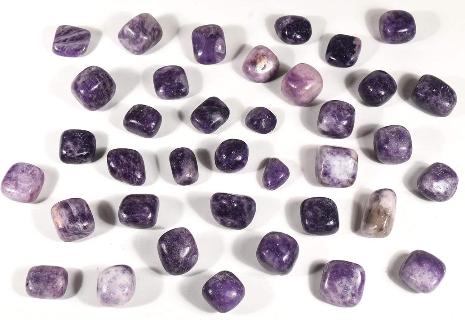 HQRP 5PCS Medium Purple Lepidolite Pebbles Natural Tumbled Stones