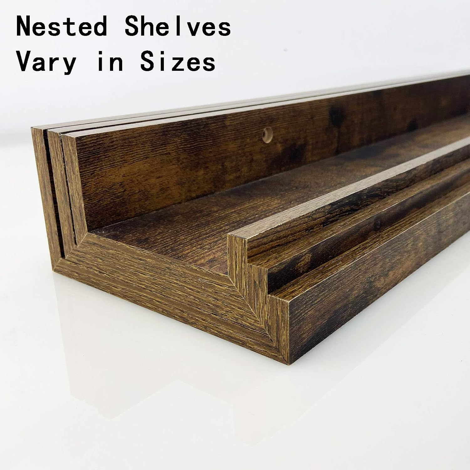 Giftgarden 24 Inch Floating Shelves Set of 3 Rustic