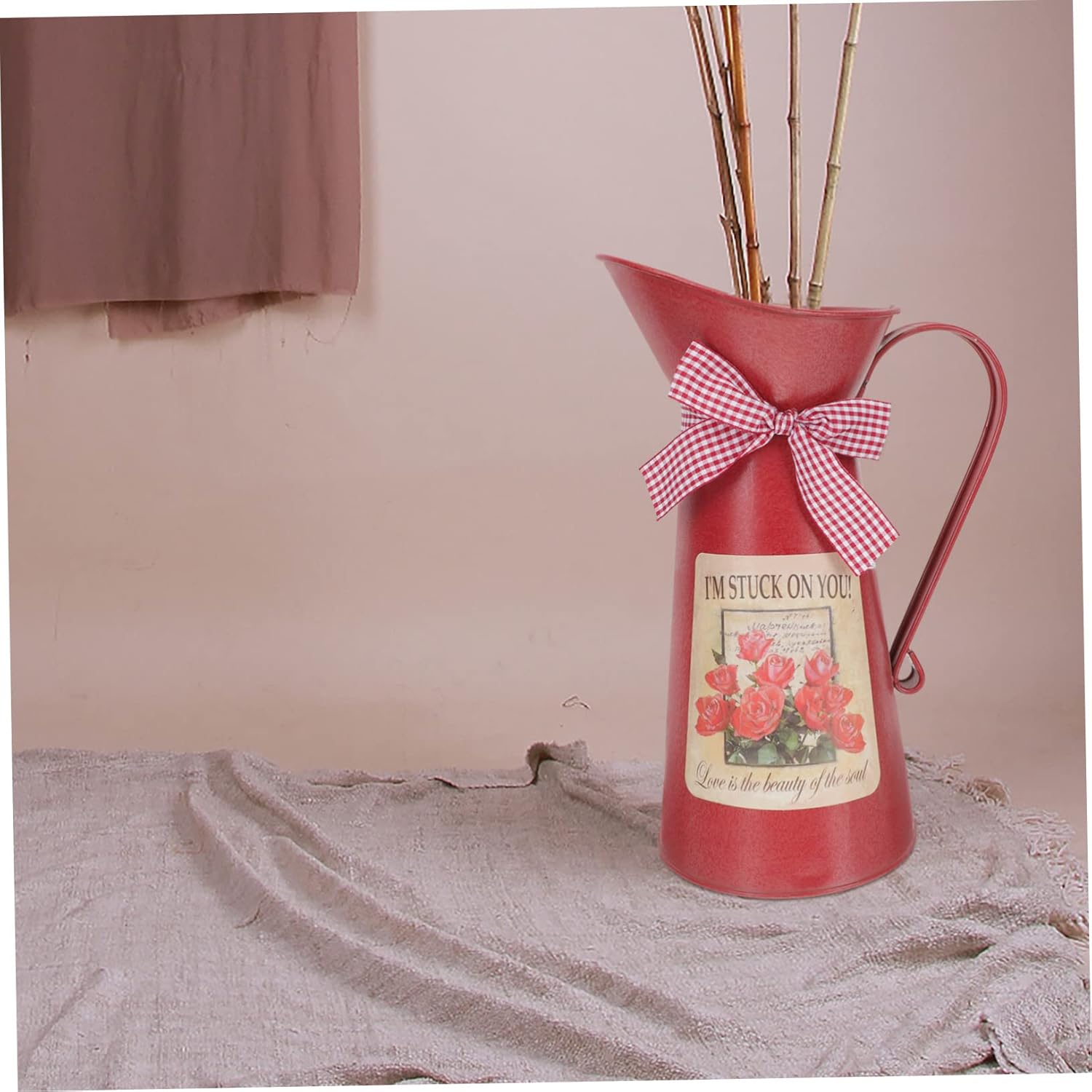 POPETPOP Iron Flower Vase Rustic Decor Bucket