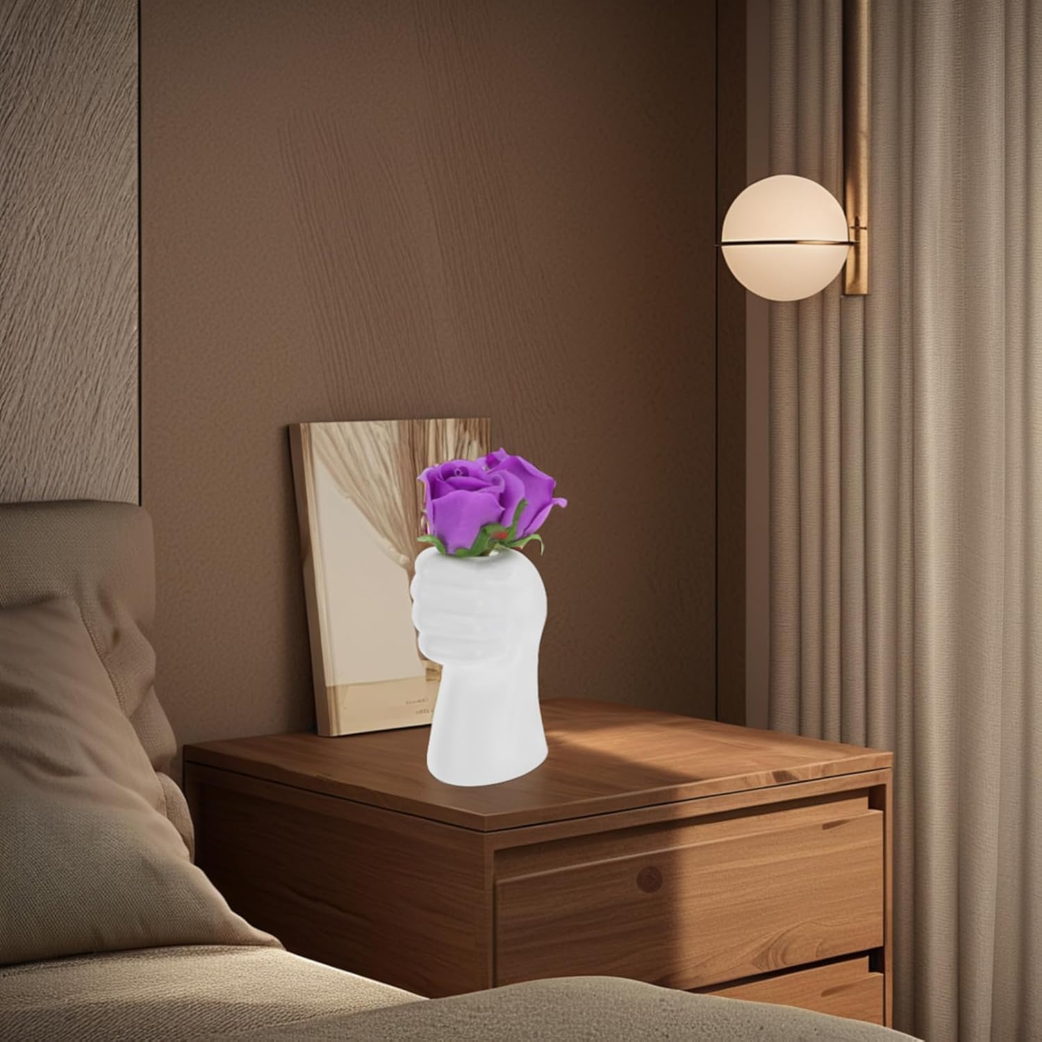 Merryhapy 2pcs Arm Vase White Modern Decor