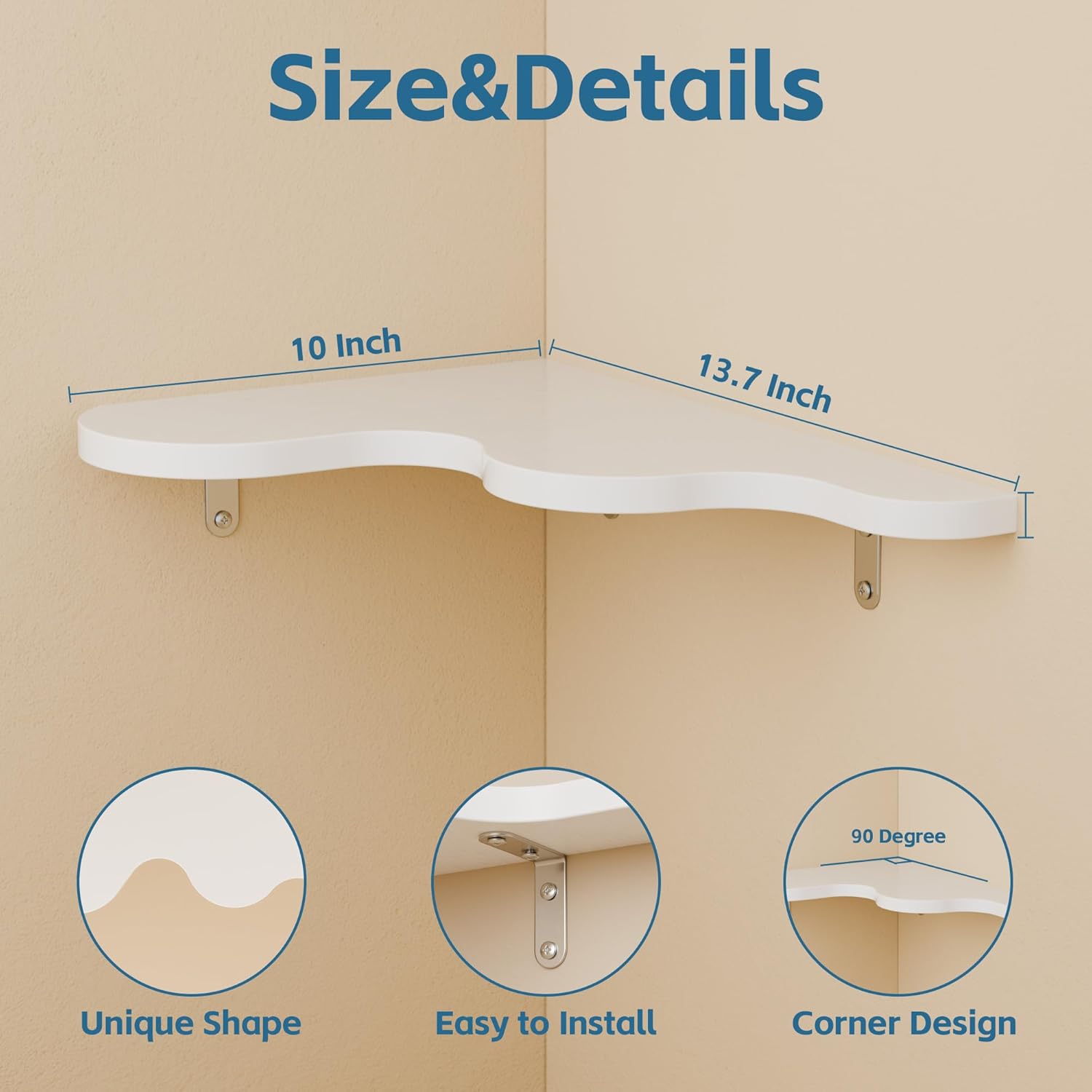 Ecowillon Cute Cloud Corner Shelves Set of 2