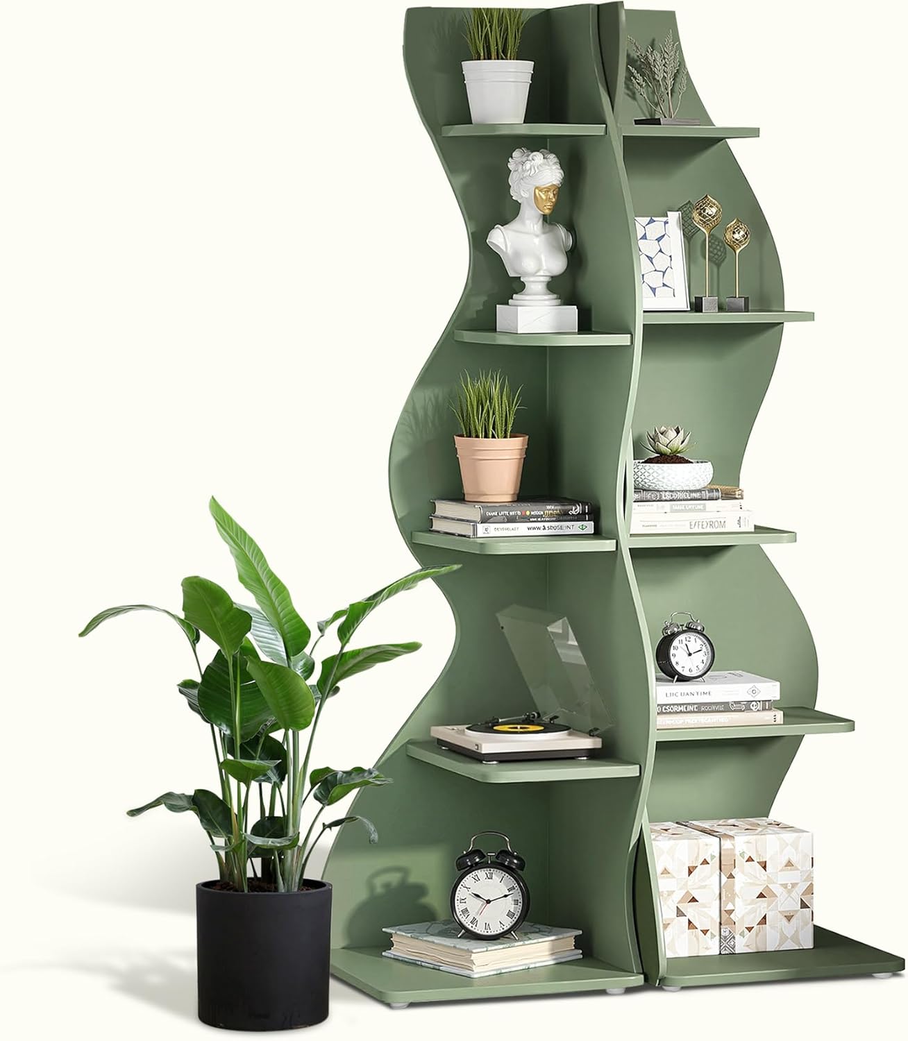 Modern Corner Shelf Storage Stand with 5 Tiers