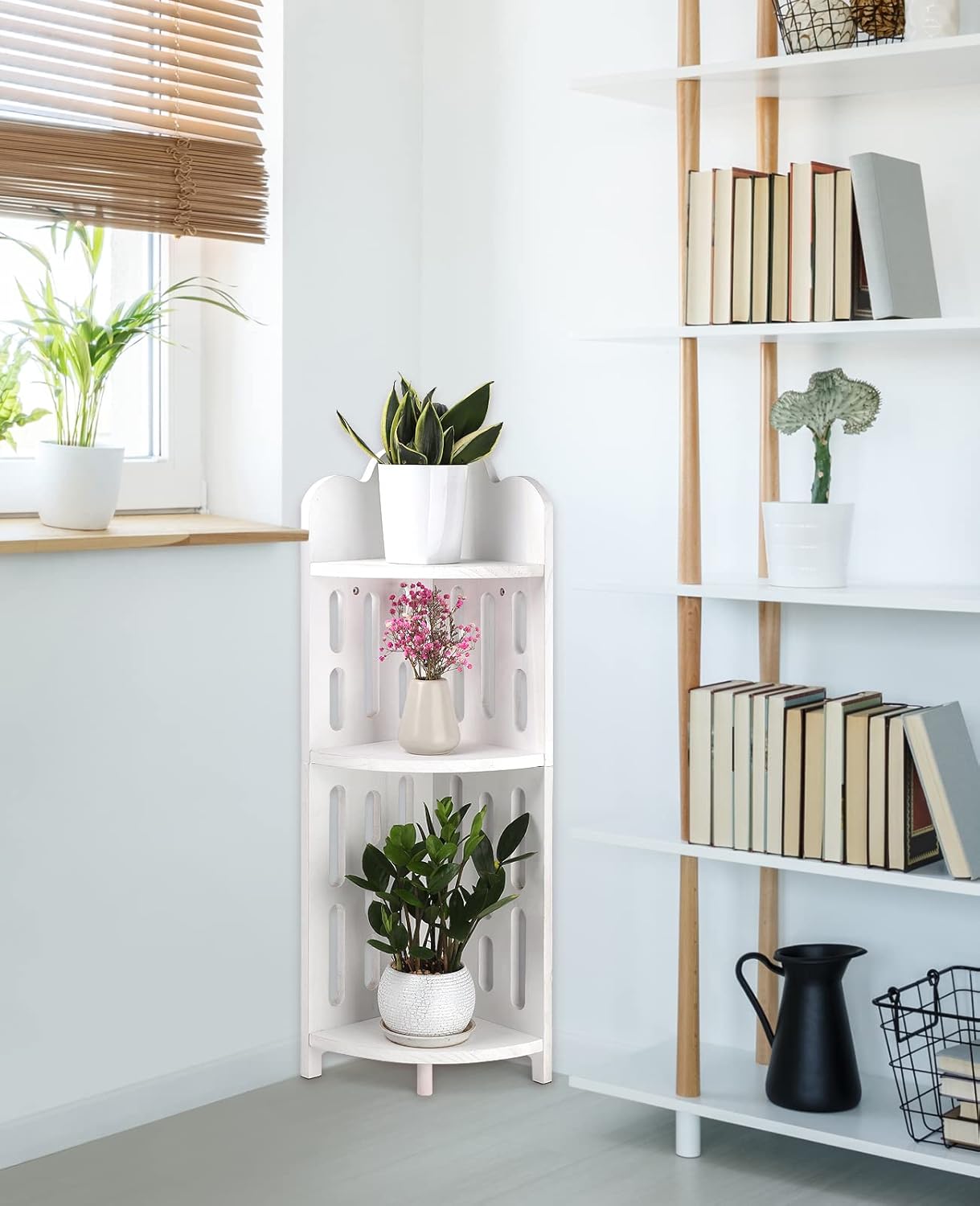 Meangood 3 Tier Bathroom Corner Shelf Stand