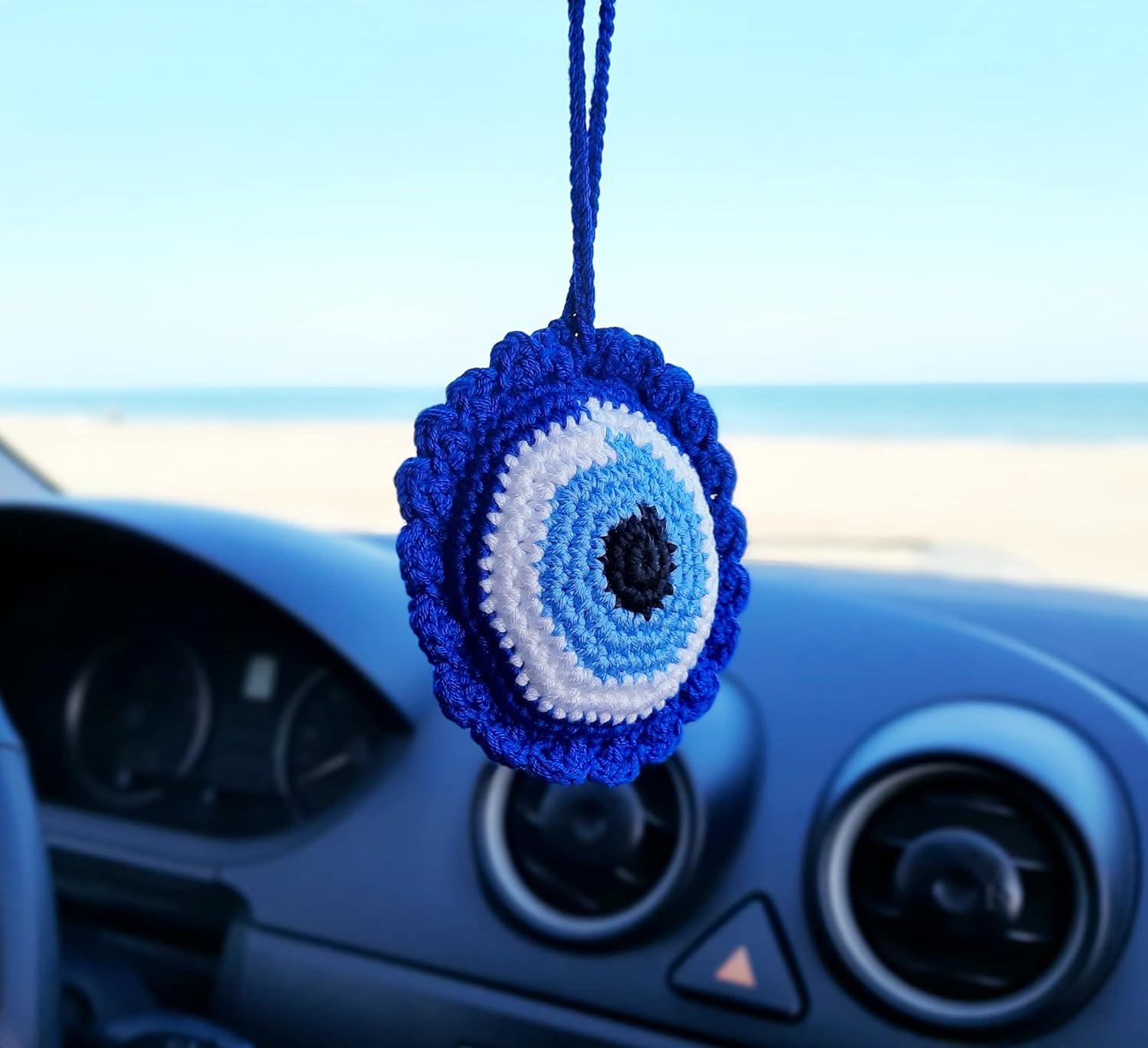 Evil Eye Keychain Crochet Car Decor Accessory