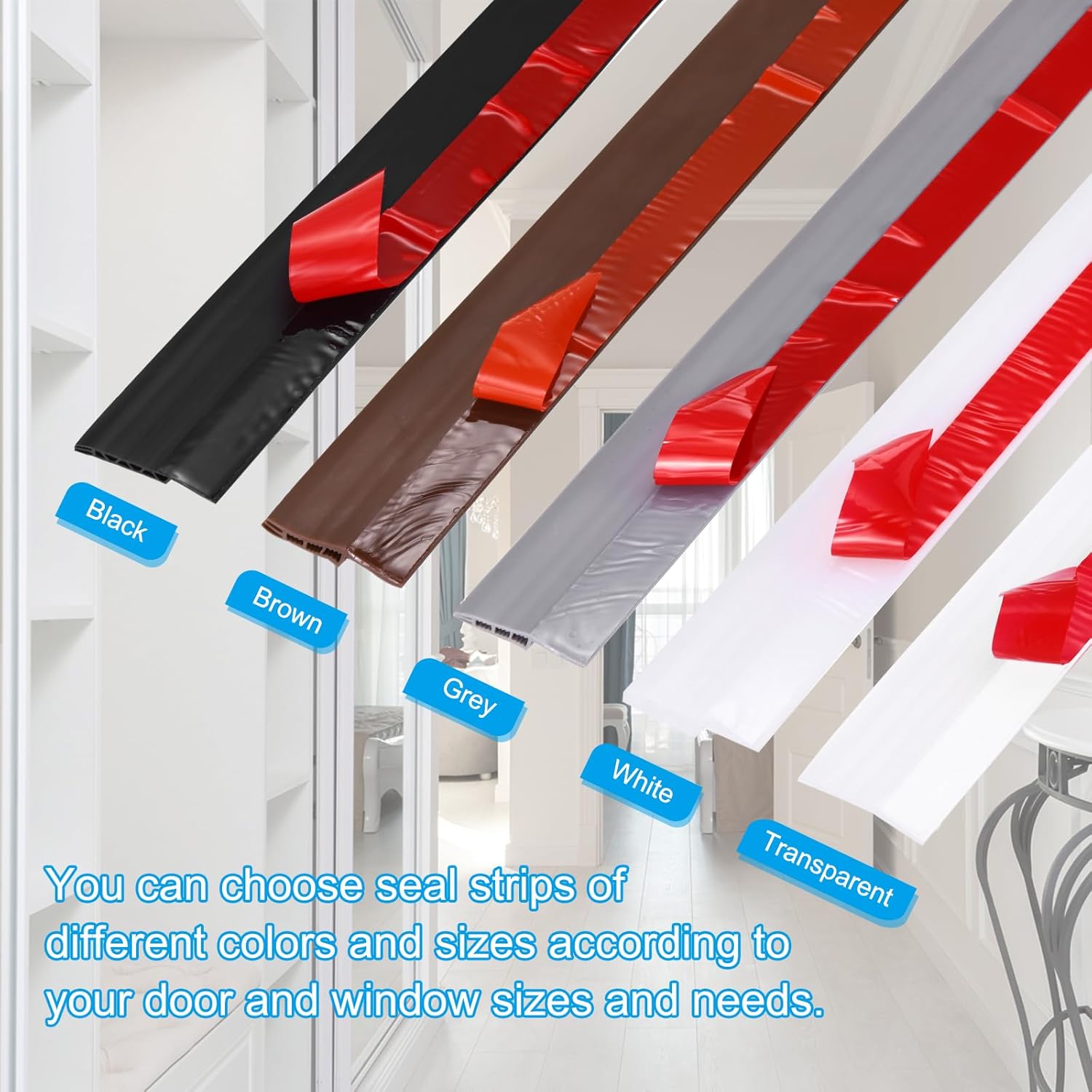PATIKIL Door Draft Stopper 27FT Silicone Under Door Seal Strip