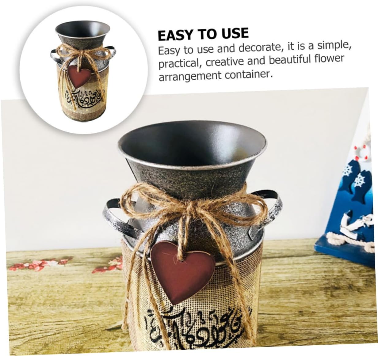 ERINGOGO 2pcs Vintage Flower Bucket Vase