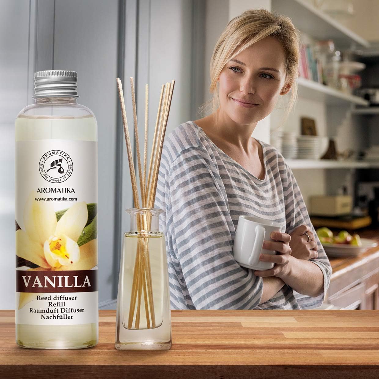 Vanilla Diffuser Refill with Natural Vanilla Essential Oil 68 Fl Oz