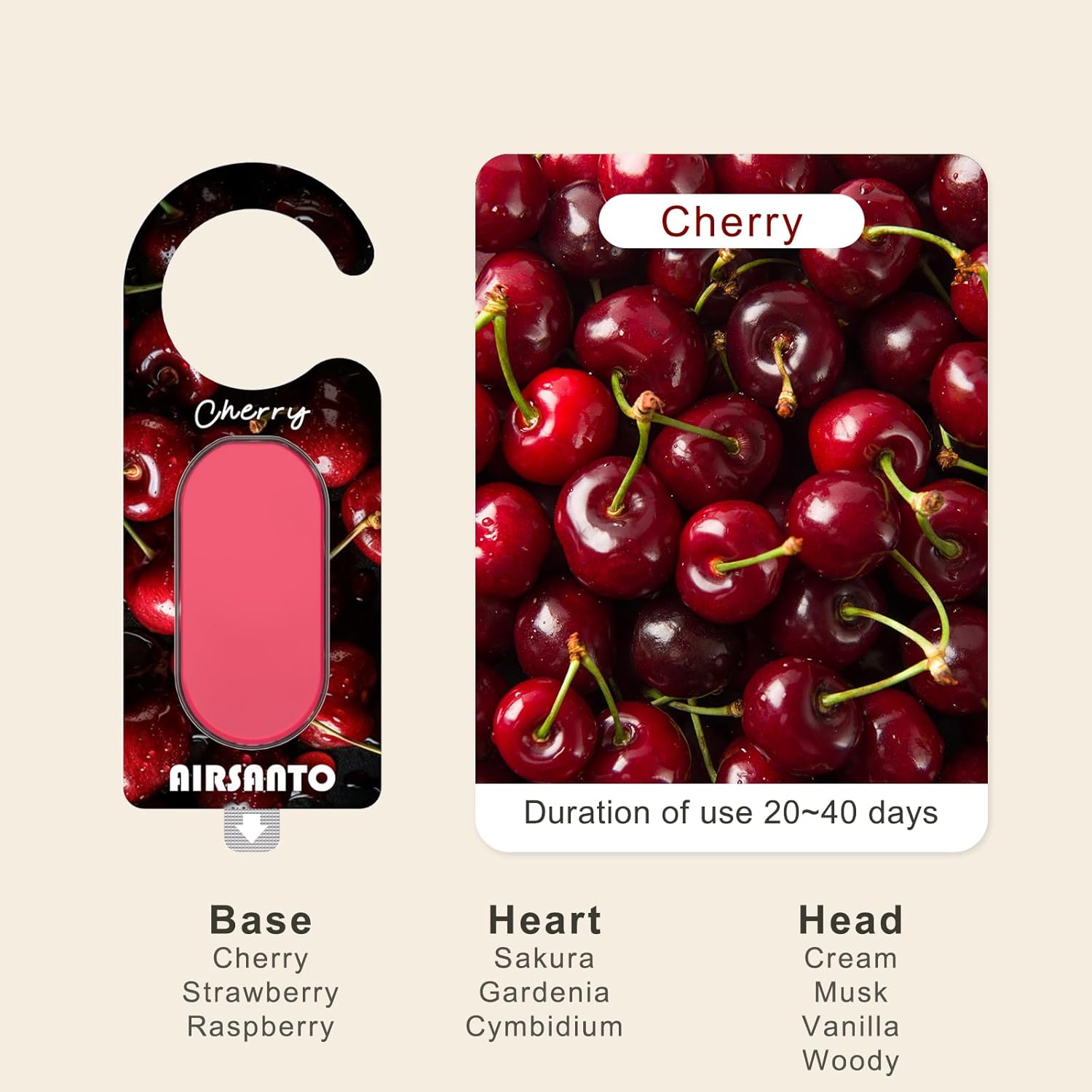 Cherry Scented Sachets for Drawers Closets - Pack of 6
