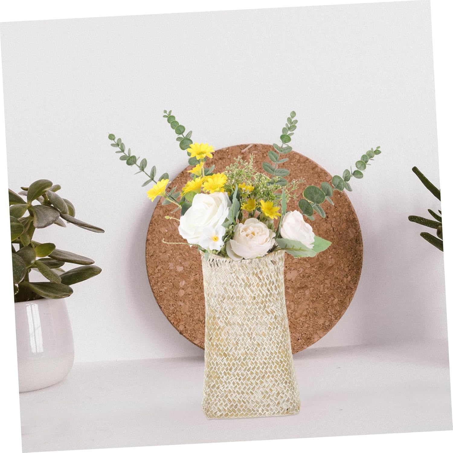 Handmade Seagrass Woven Decorative Vase for Home Display
