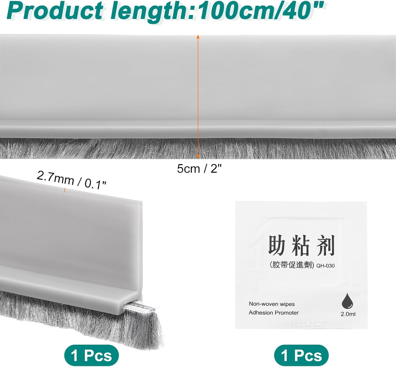 UxCeLL Door Sweep 2 x 40 Weather Stripping