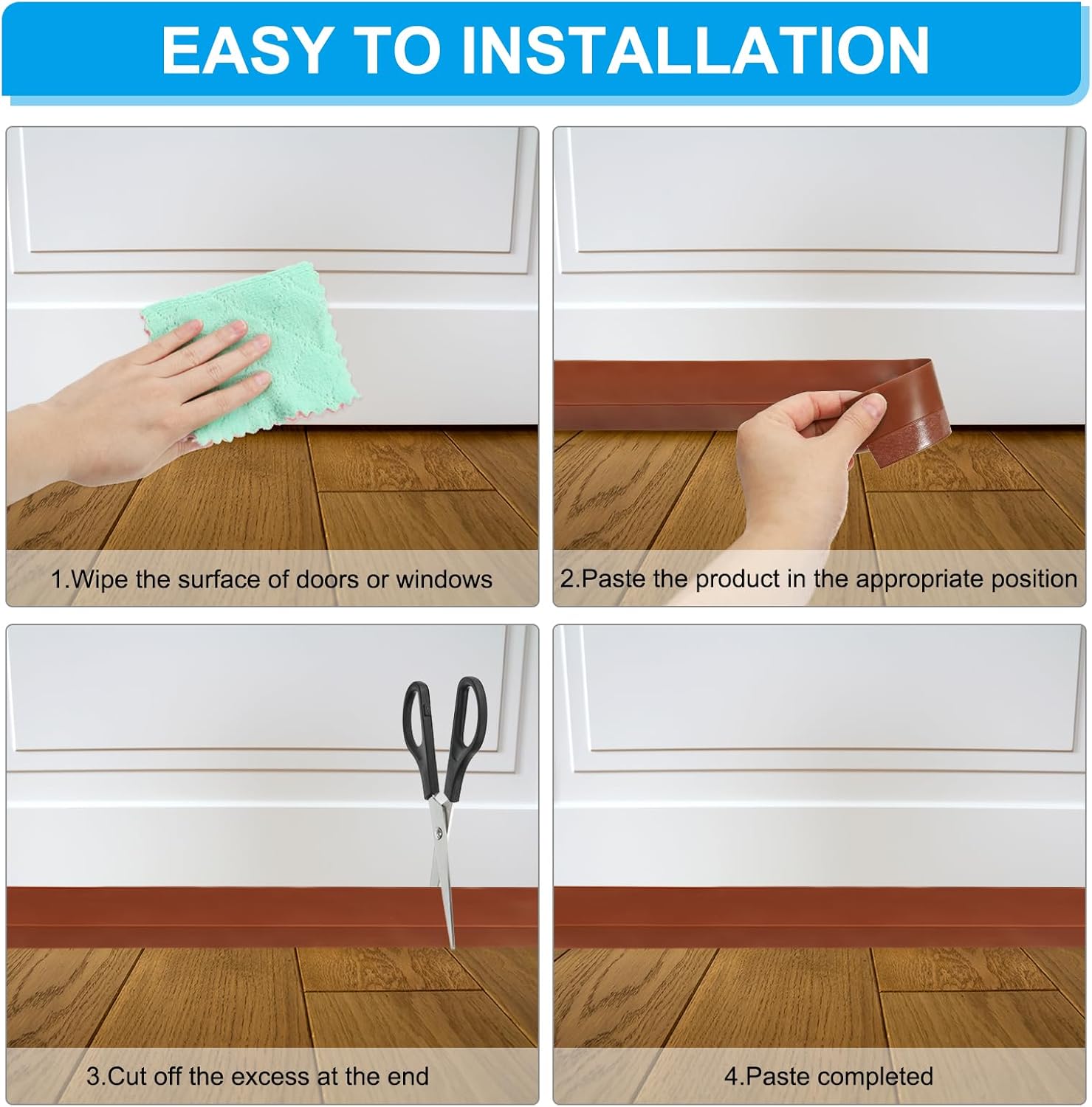 PATIKIL Door Draft Stopper 27FT Silicone Under Door Seal Strip