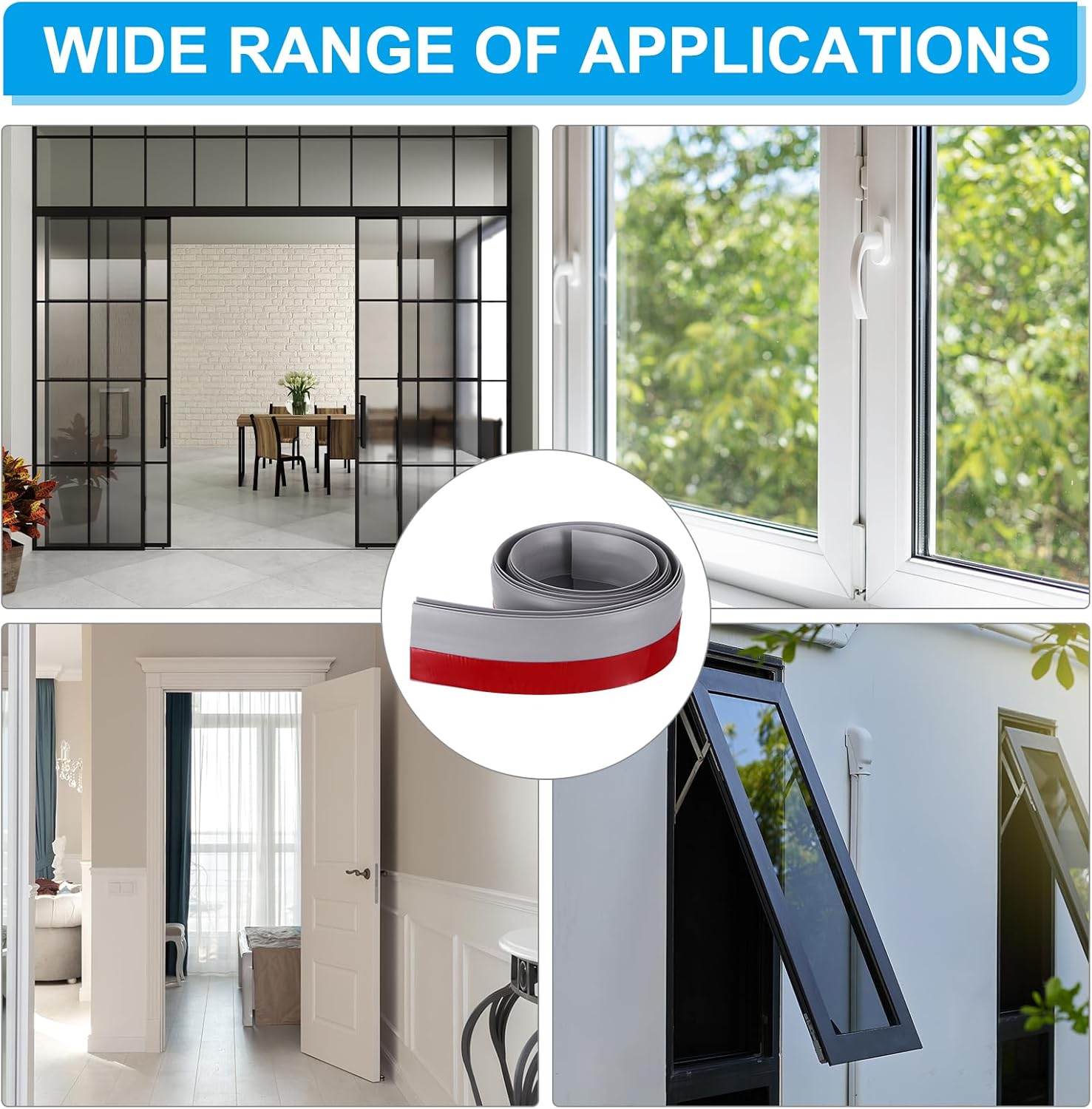 PATIKIL Door Draft Stopper 27FT Silicone Under Door Seal Strip